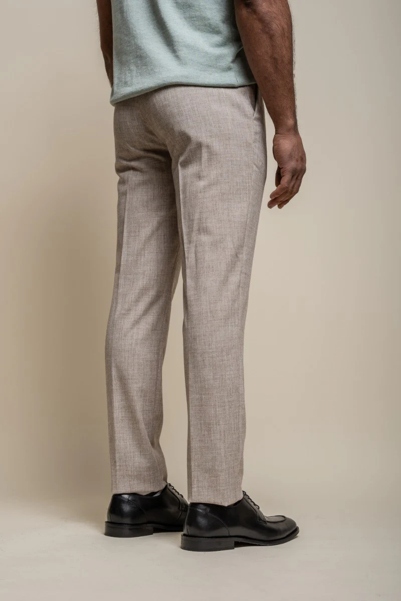 Men's Slim Fit Formal Trousers - TOKYO - Fawn Brown - Image 3