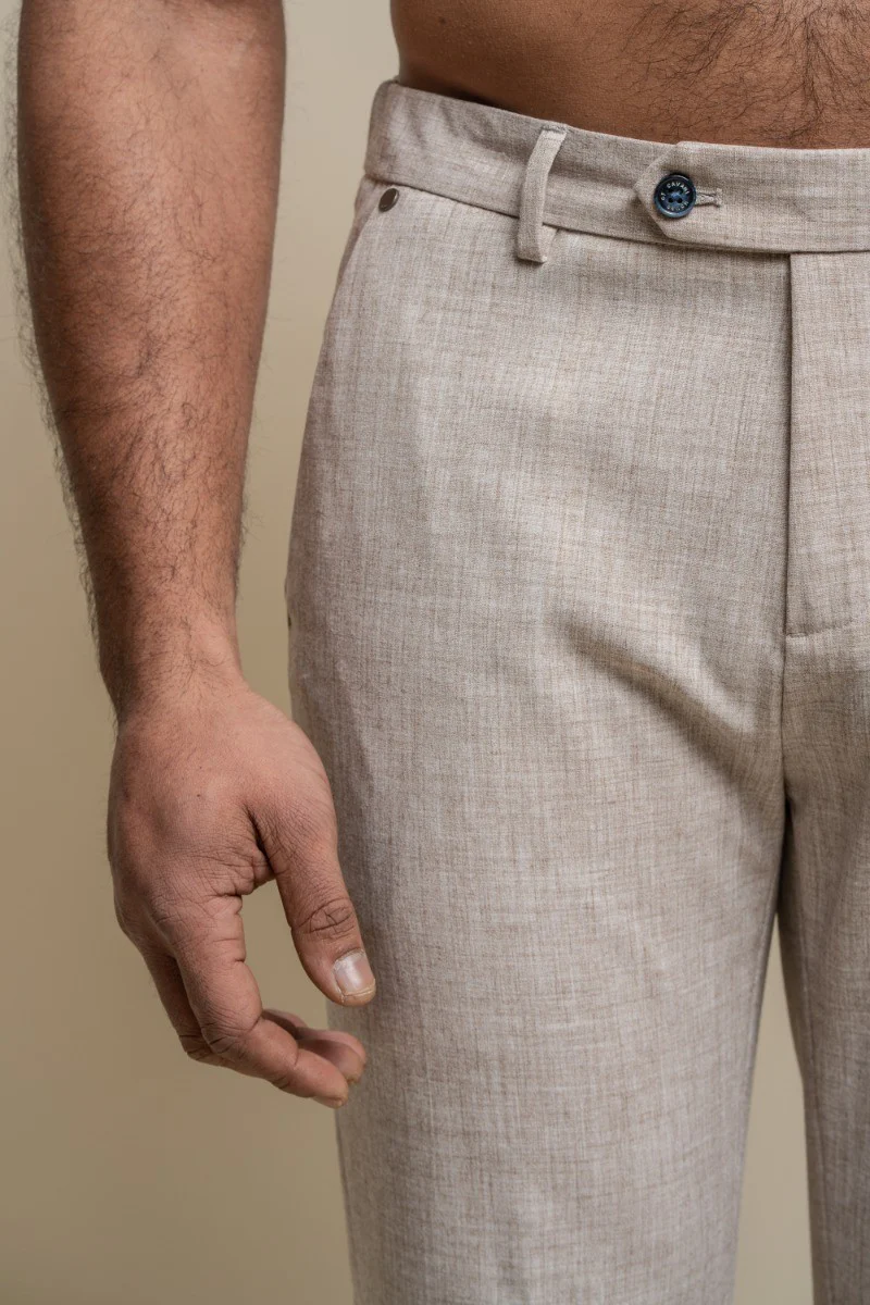 Men's Slim Fit Formal Trousers - TOKYO - Fawn Brown - Image 5