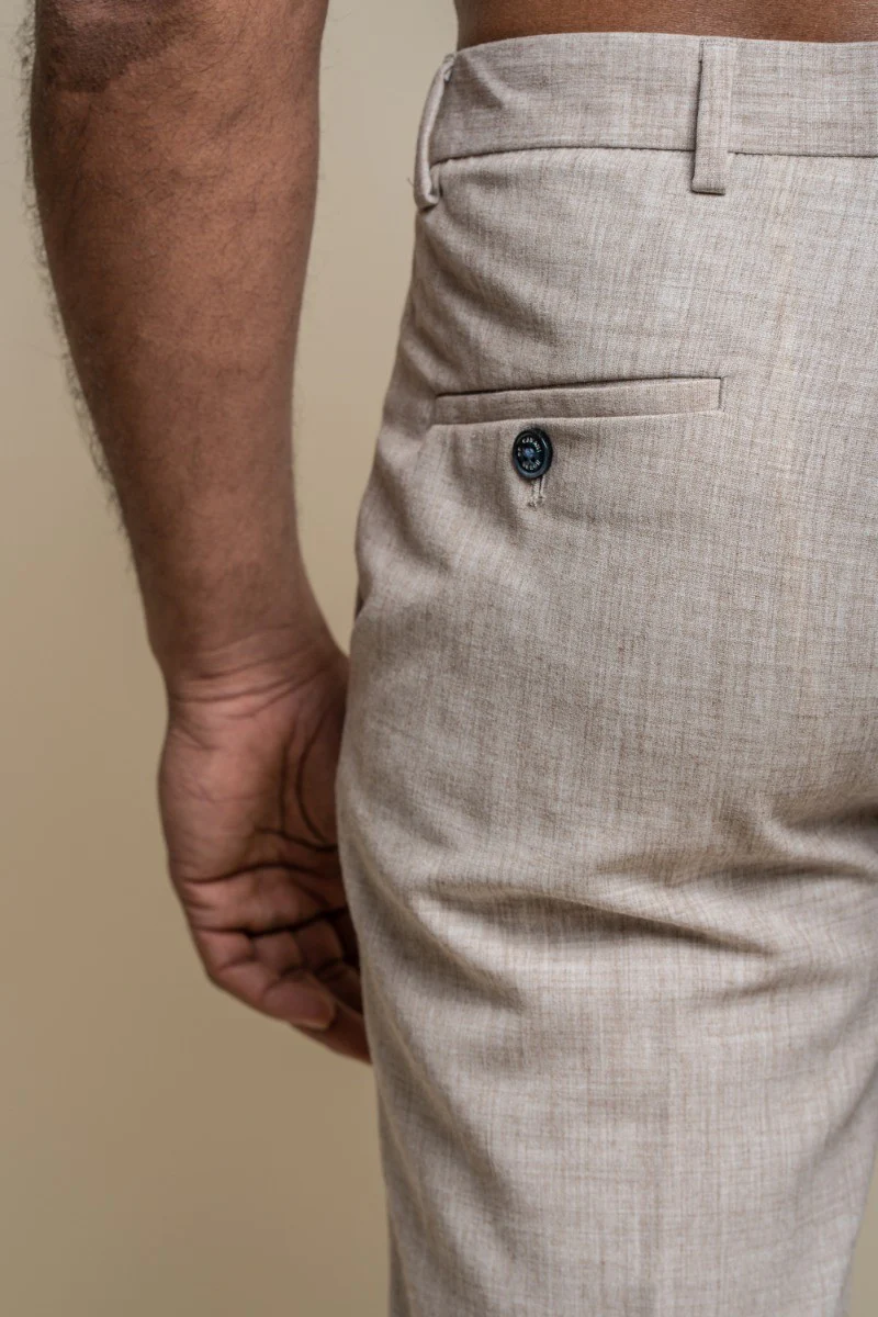 Men's Slim Fit Formal Trousers - TOKYO - Fawn Brown - Image 6