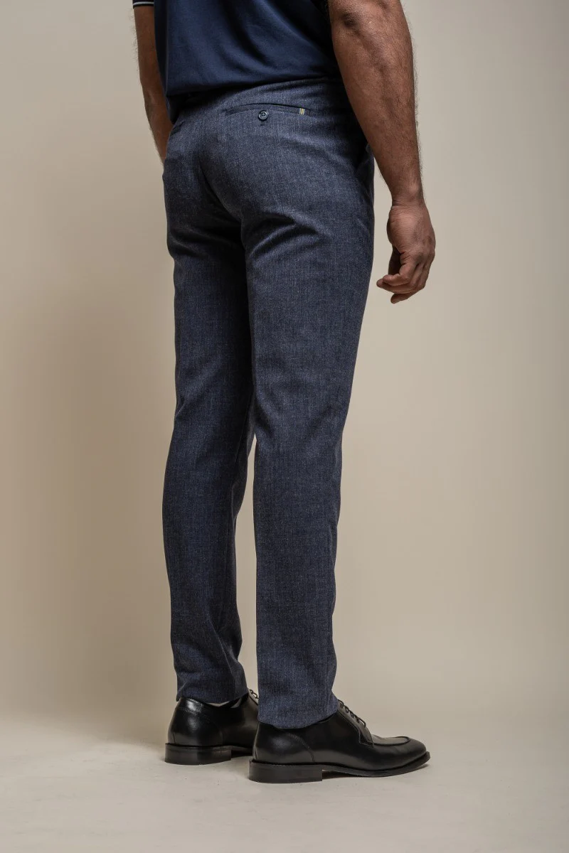 Men's Slim Fit Formal Trousers - TOKYO - Navy Blue - Image 3