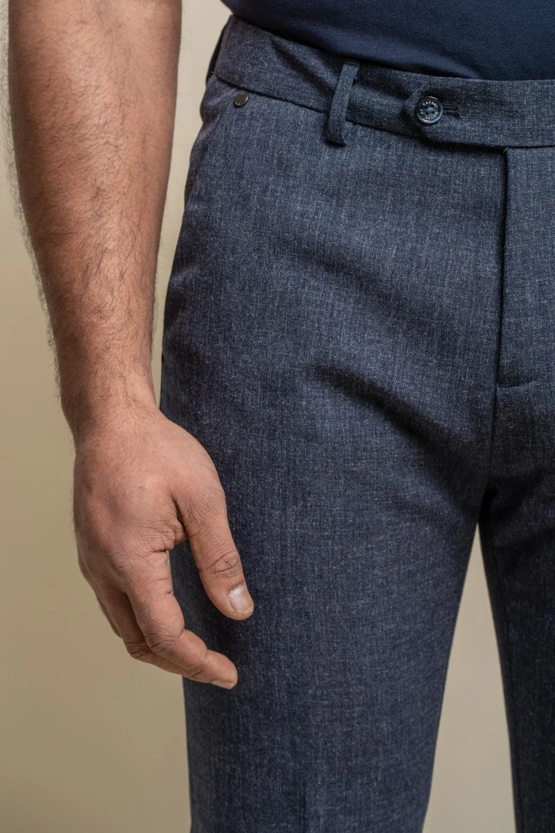 Men's Slim Fit Formal Trousers - TOKYO - Navy Blue - Image 5