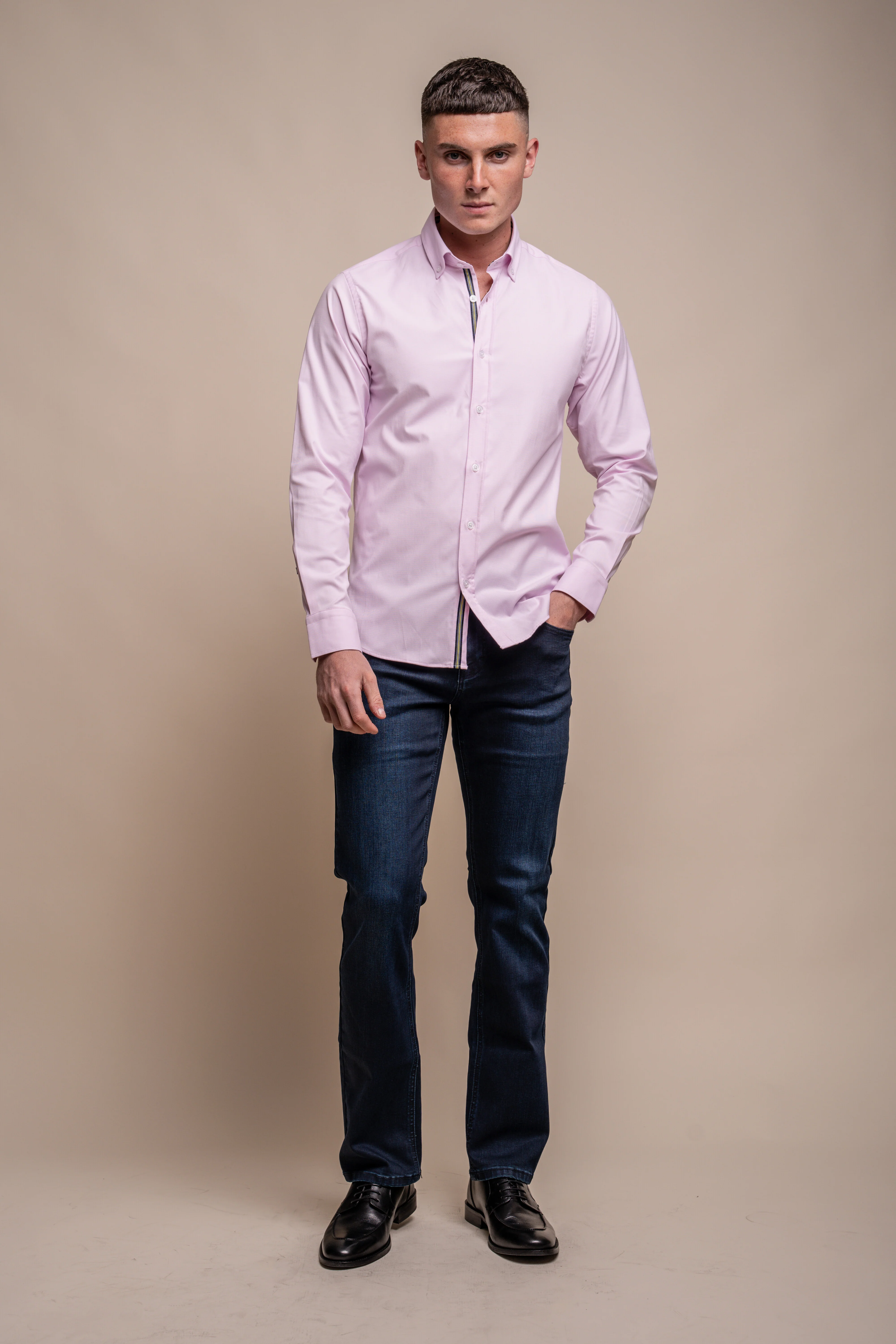 Men's Cotton Casual Shirt - Tessa - Pink - Image 2