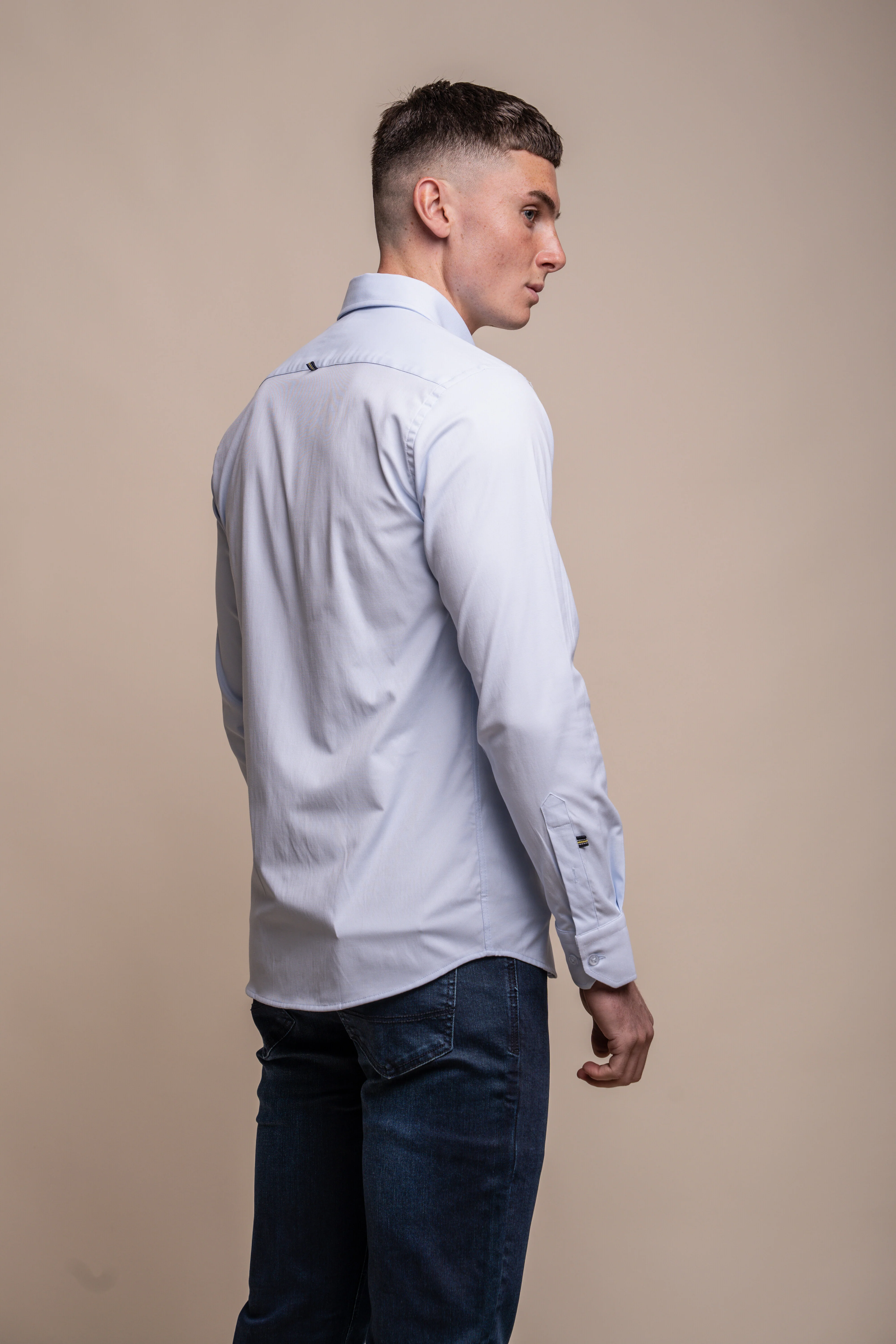 Men's Cotton Casual Shirt - Tessa - Sky Blue - Image 3