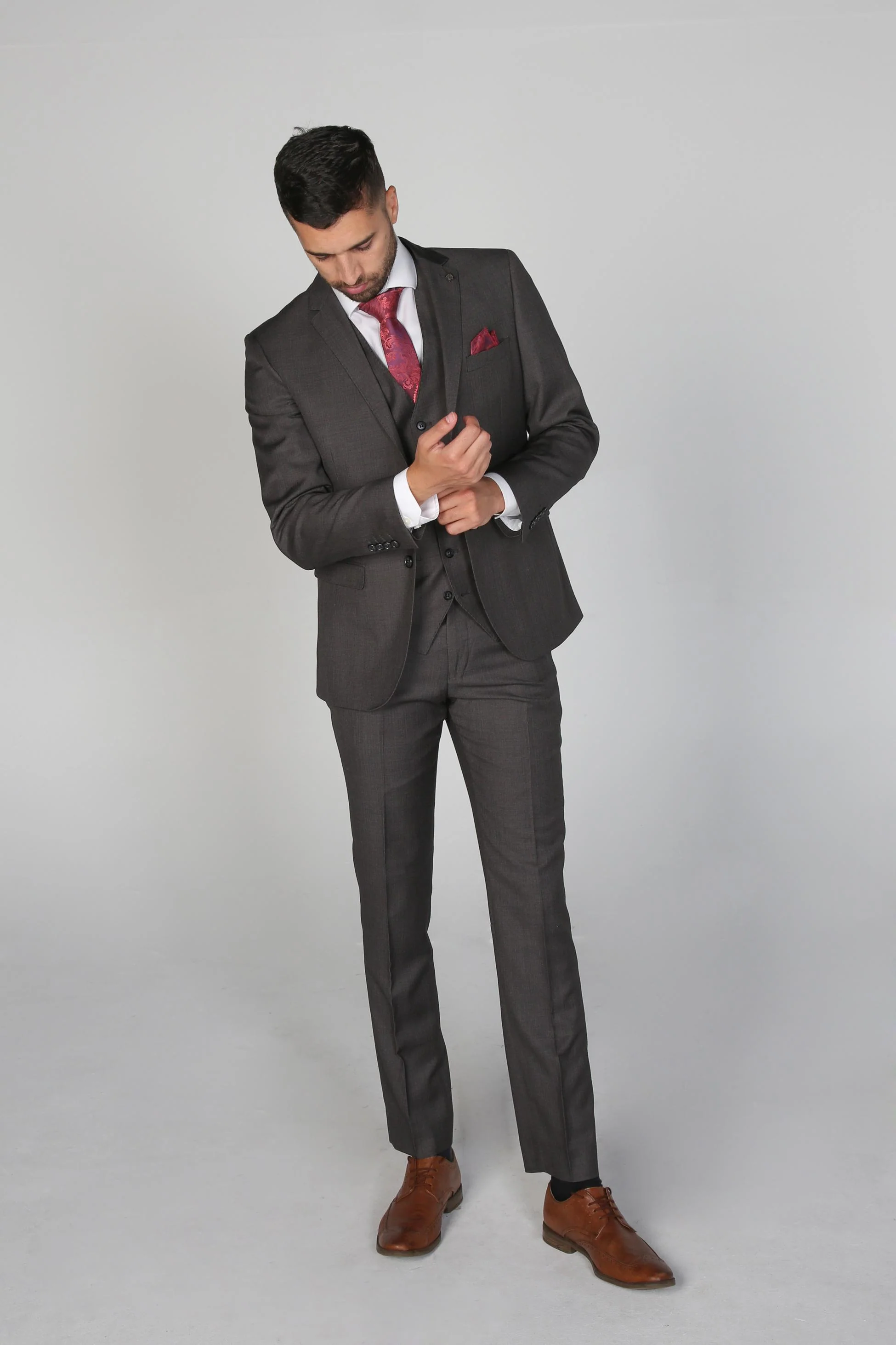 Men's Tailored Fit Formal Suit - CHARLES - Charcoal Grey - Image 3