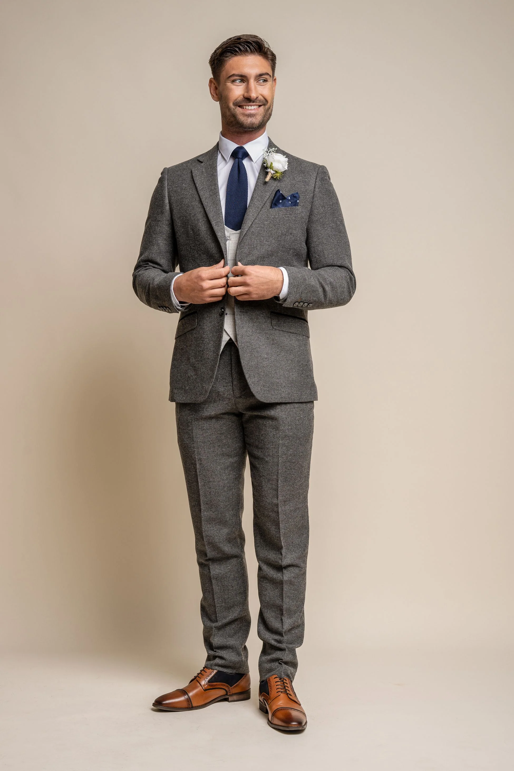 Men's Herringbone Suit with Double-breasted Waistcoat - Combined Set Martez Radika - Image 2