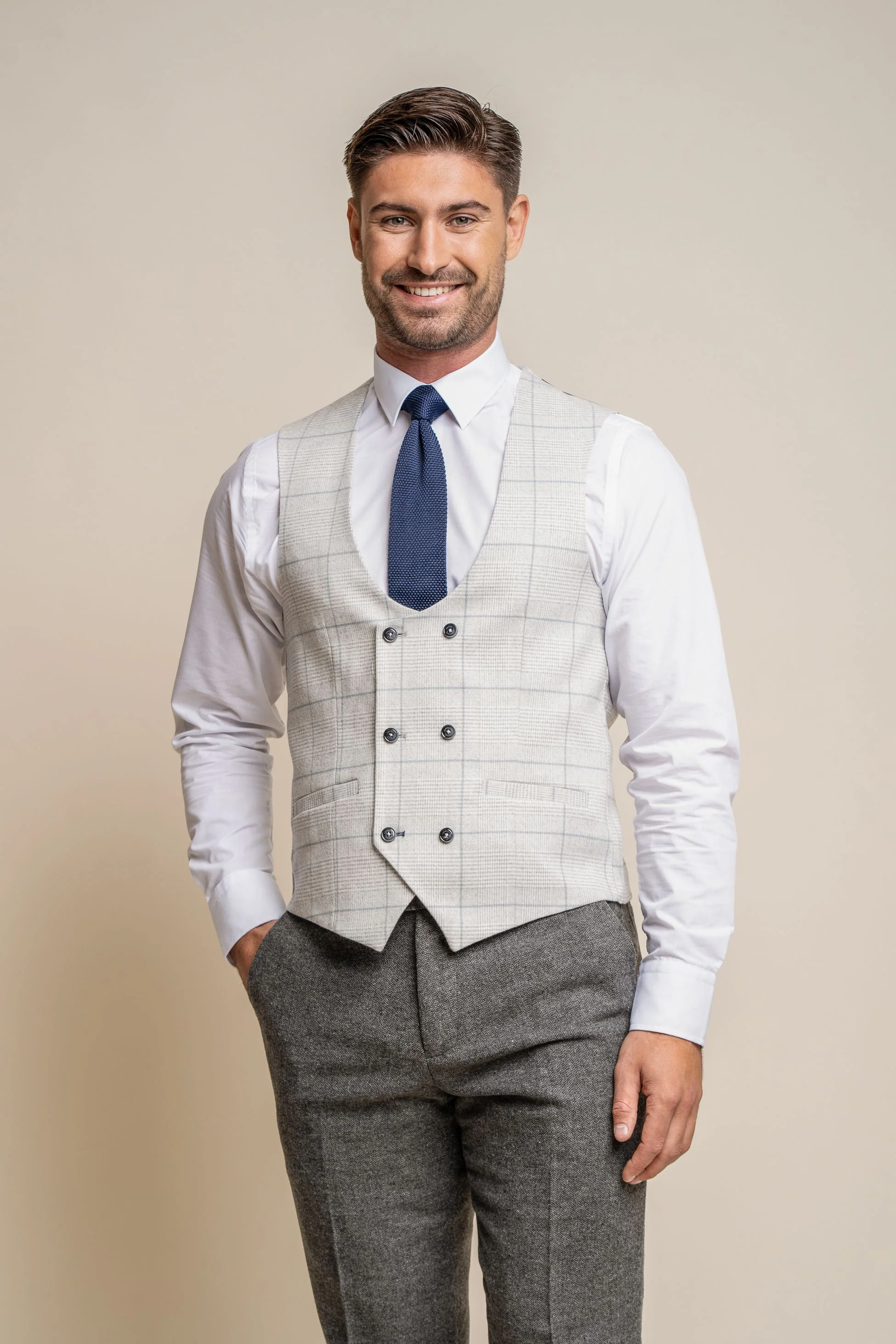 Men's Herringbone Suit with Double-breasted Waistcoat - Combined Set Martez Radika - Image 5