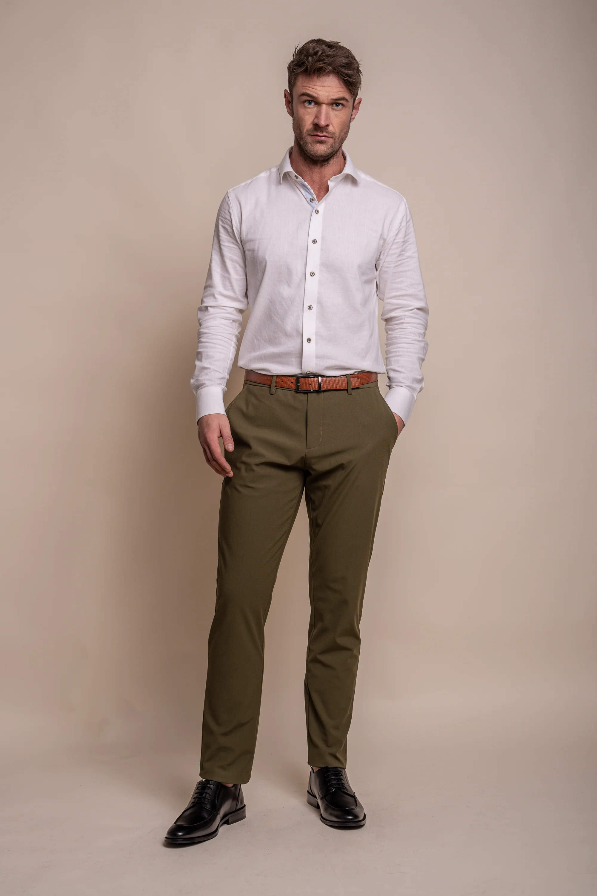 Men's Long Sleeves Linen Shirt - JORDI - White - Image 2