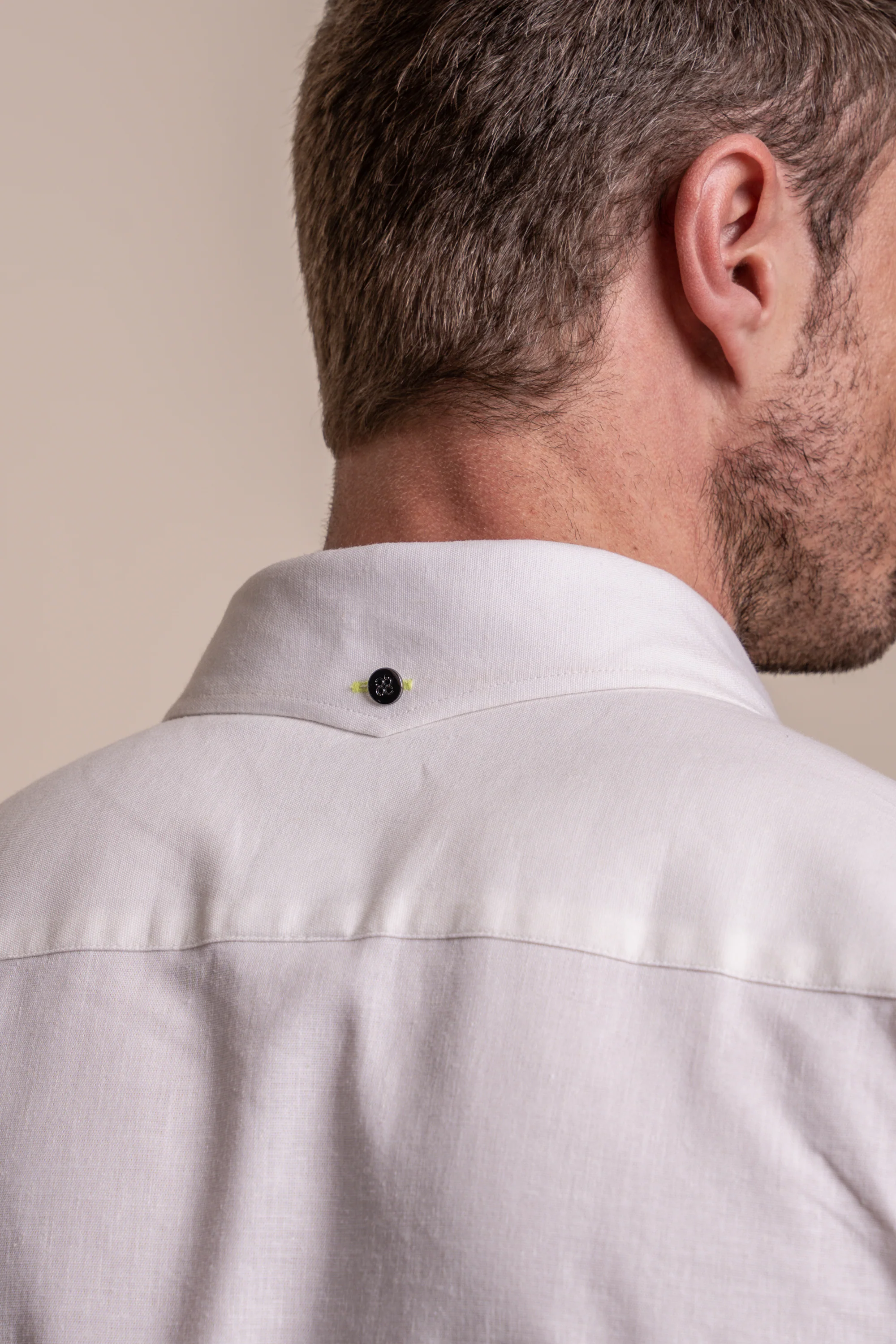 Men's Long Sleeves Linen Shirt - JORDI - White - Image 4