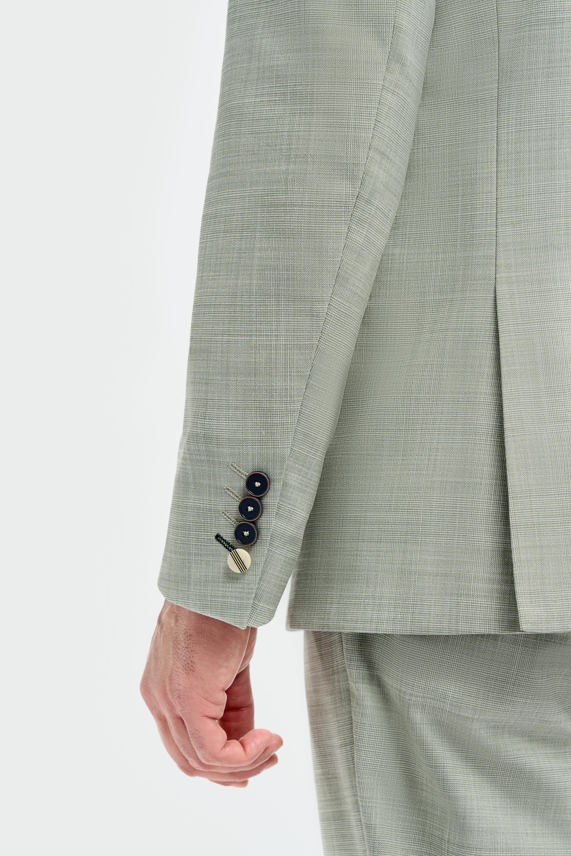 Men’s Sage Green Textured Suit Jacket - Camden - Sage Green - Image 4