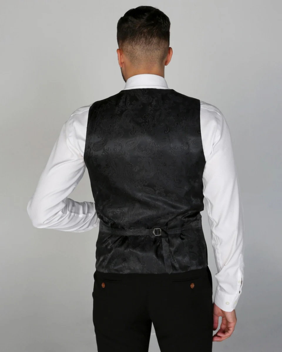 Men's Tailored Fit Formal Suit - MAYFAIR - Black - Image 6