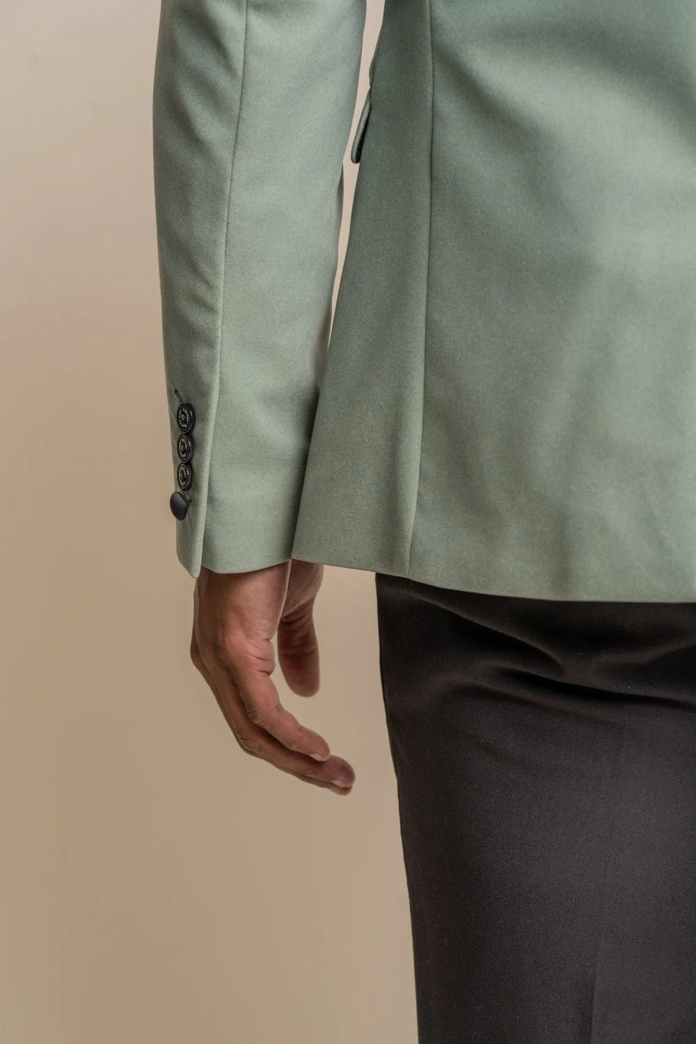 Men's Slim Fit Velvet Tuxedo Blazer - ROSA - Jade Green - Image 4