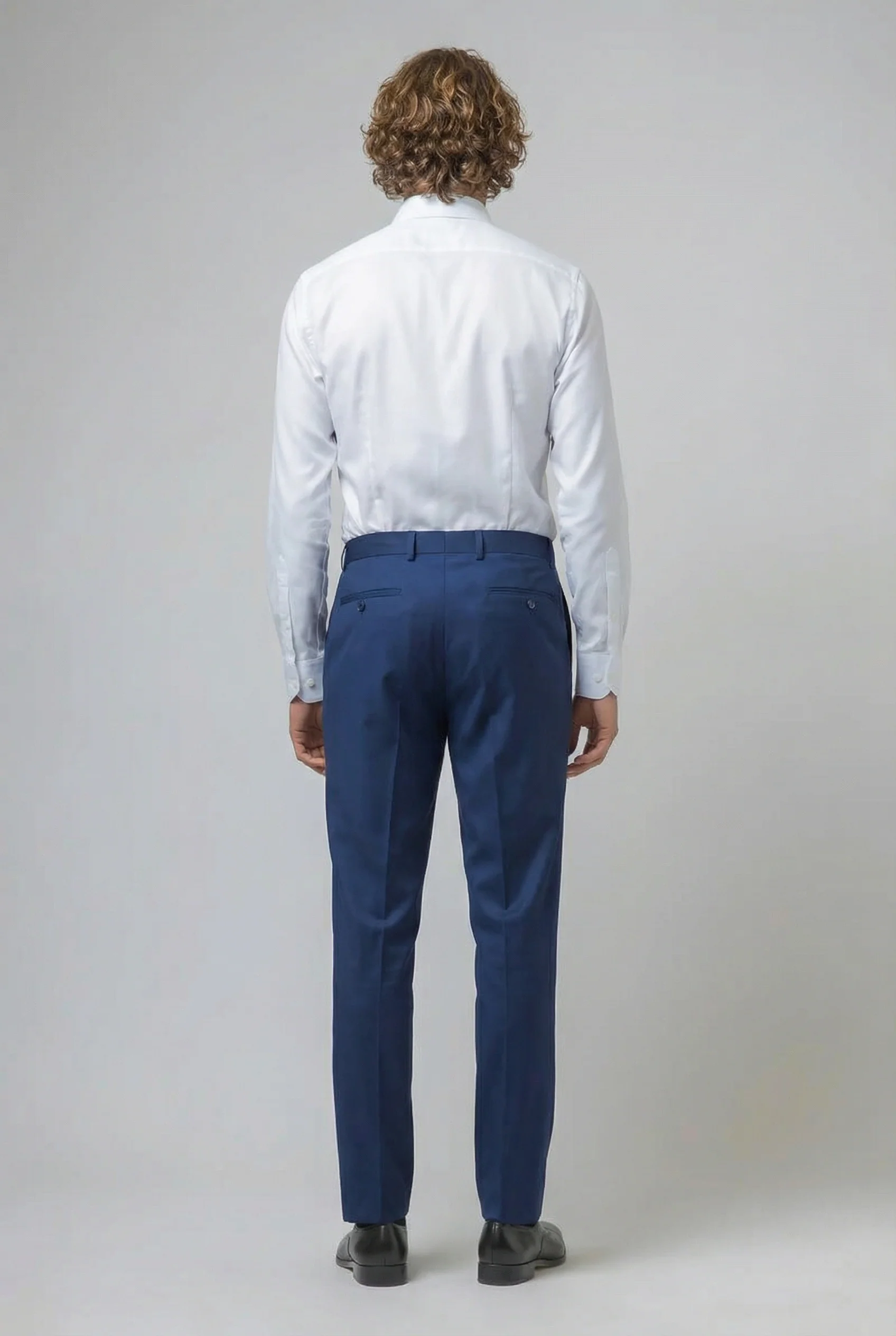 Men's Slim Fit Trousers - ISAAC - Navy Blue - Image 3