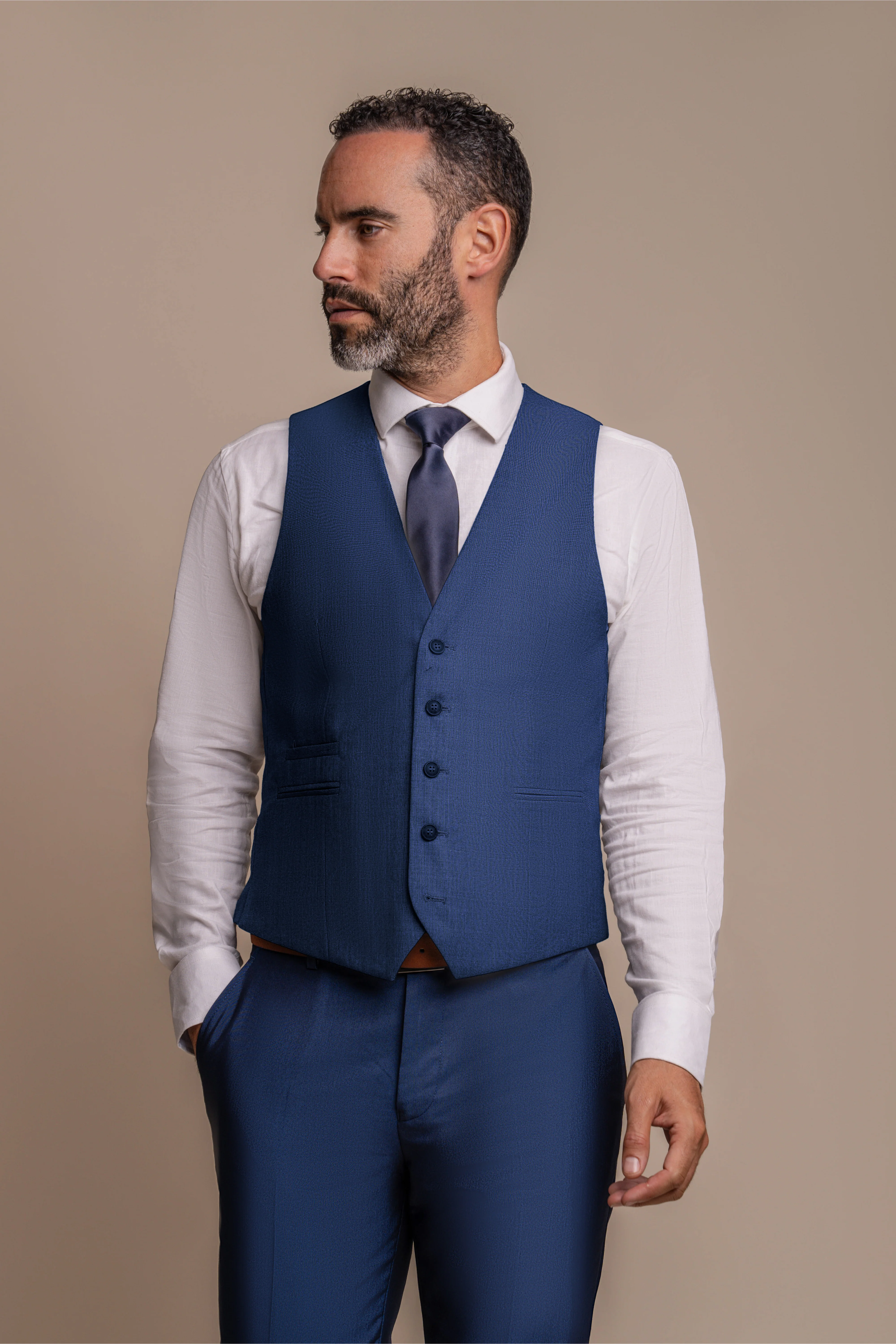 Men's Slim Fit Formal Royal Blue Suit Jacket - FORD - Royal Blue - Image 3