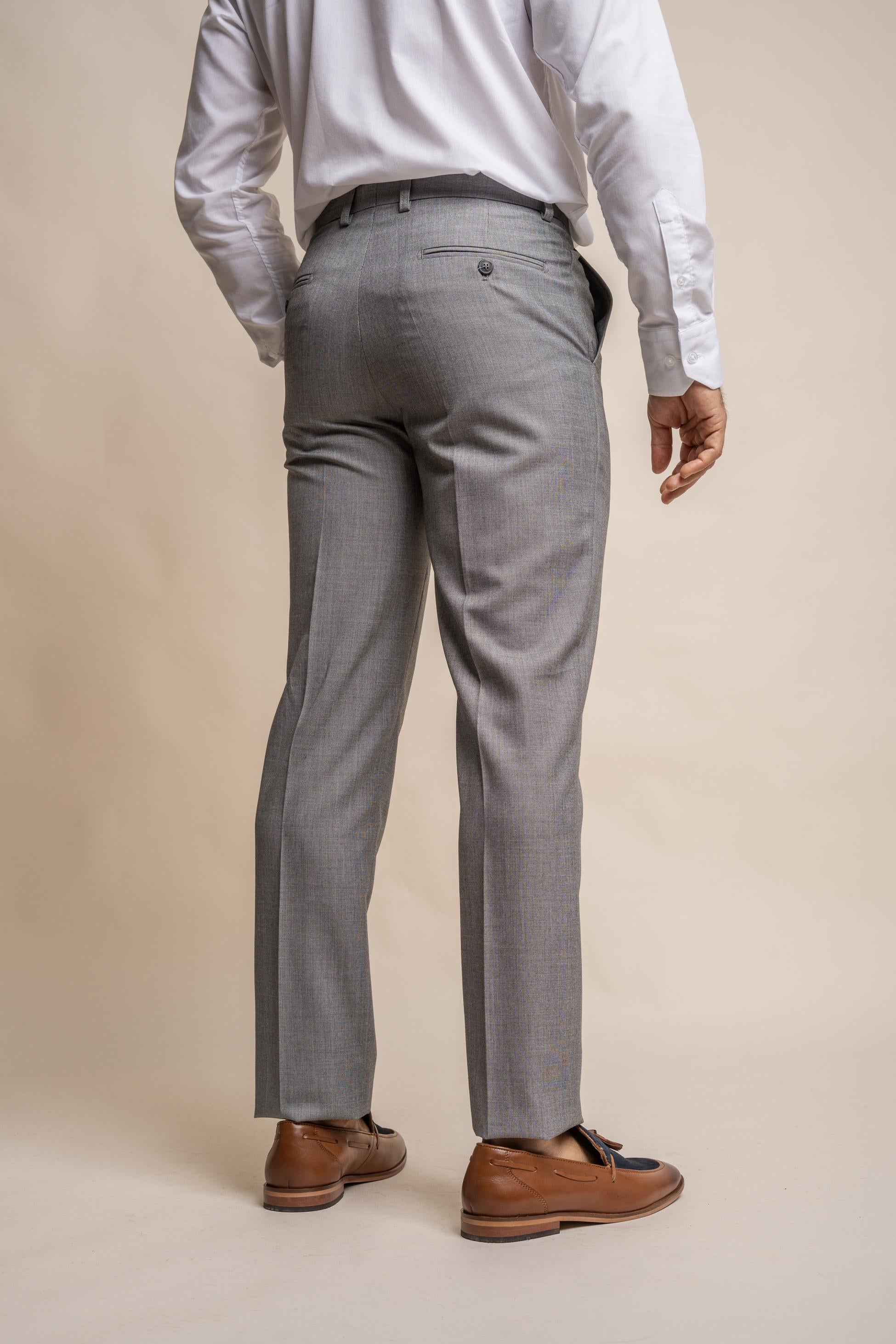 Men's Slim Fit Formal Trousers - REEGAN - Light Grey - Image 3