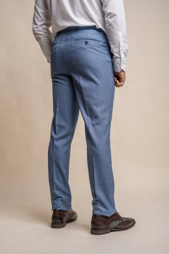 Men's Slim Fit Formal Trousers - REEGAN - Sky Blue - Image 3