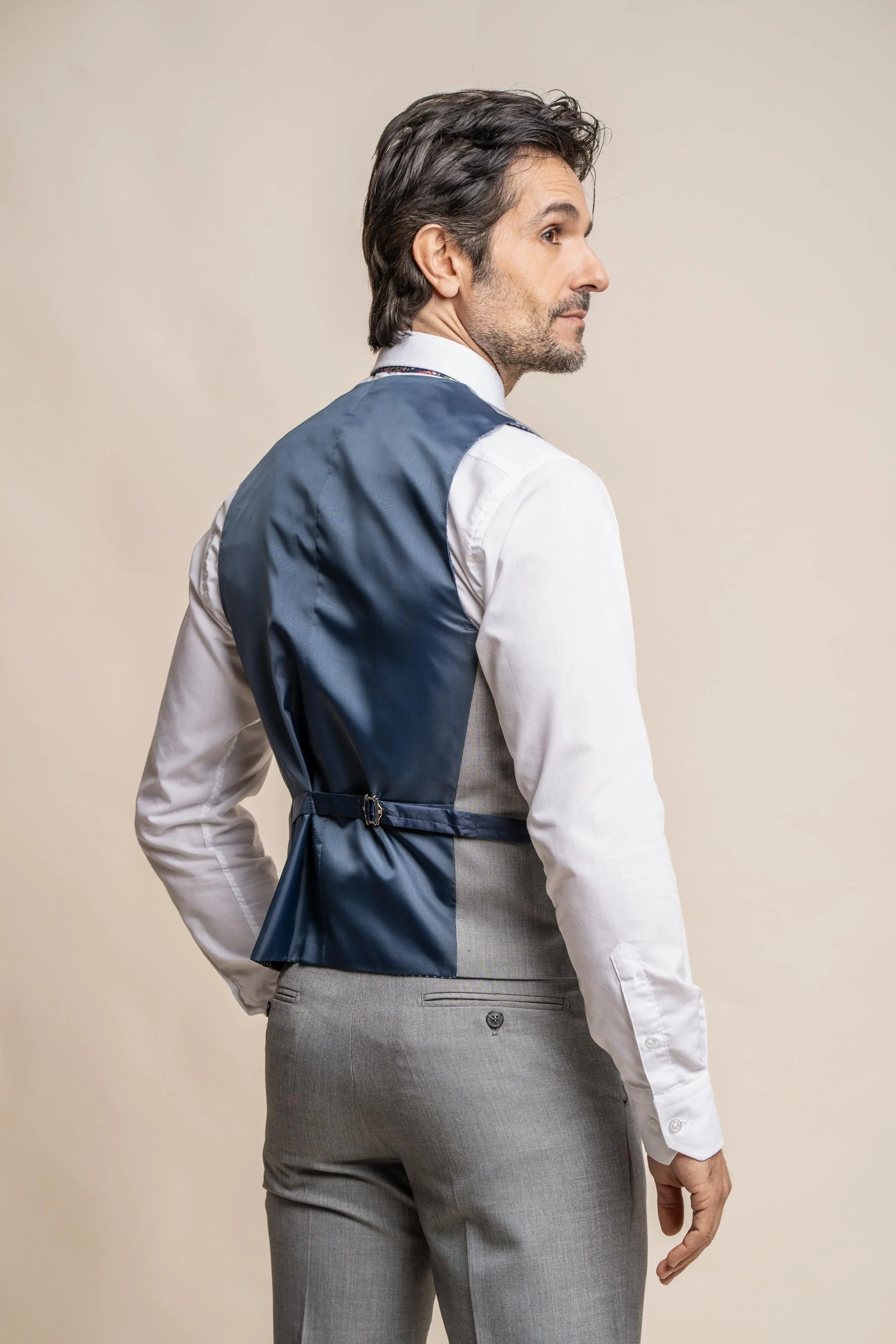 Men's Slim Fit Formal Waistcoat - REEGAN - Light Grey - Image 3