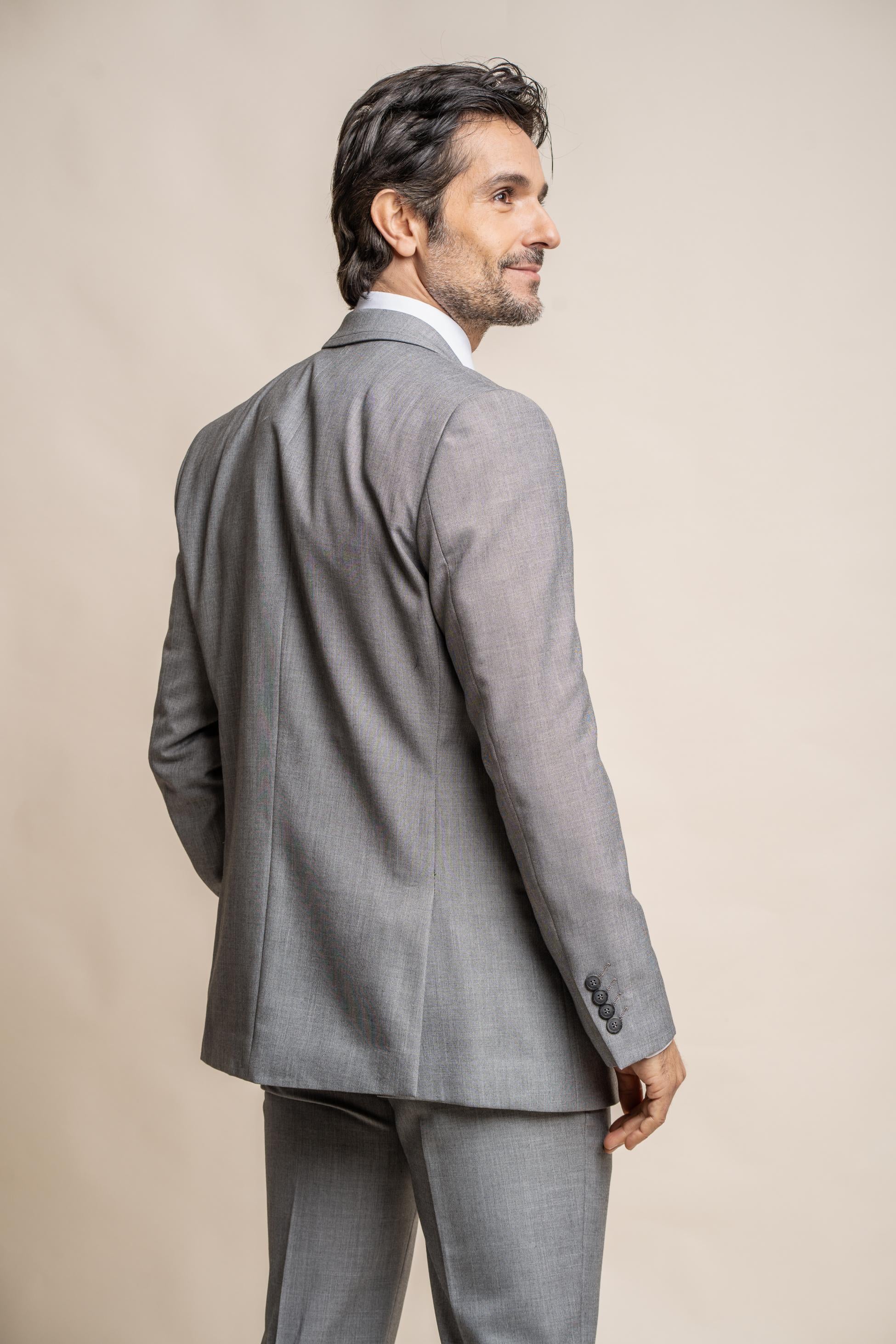 Men's Slim Fit Suit Jacket - REEGAN - Light Grey - Image 4