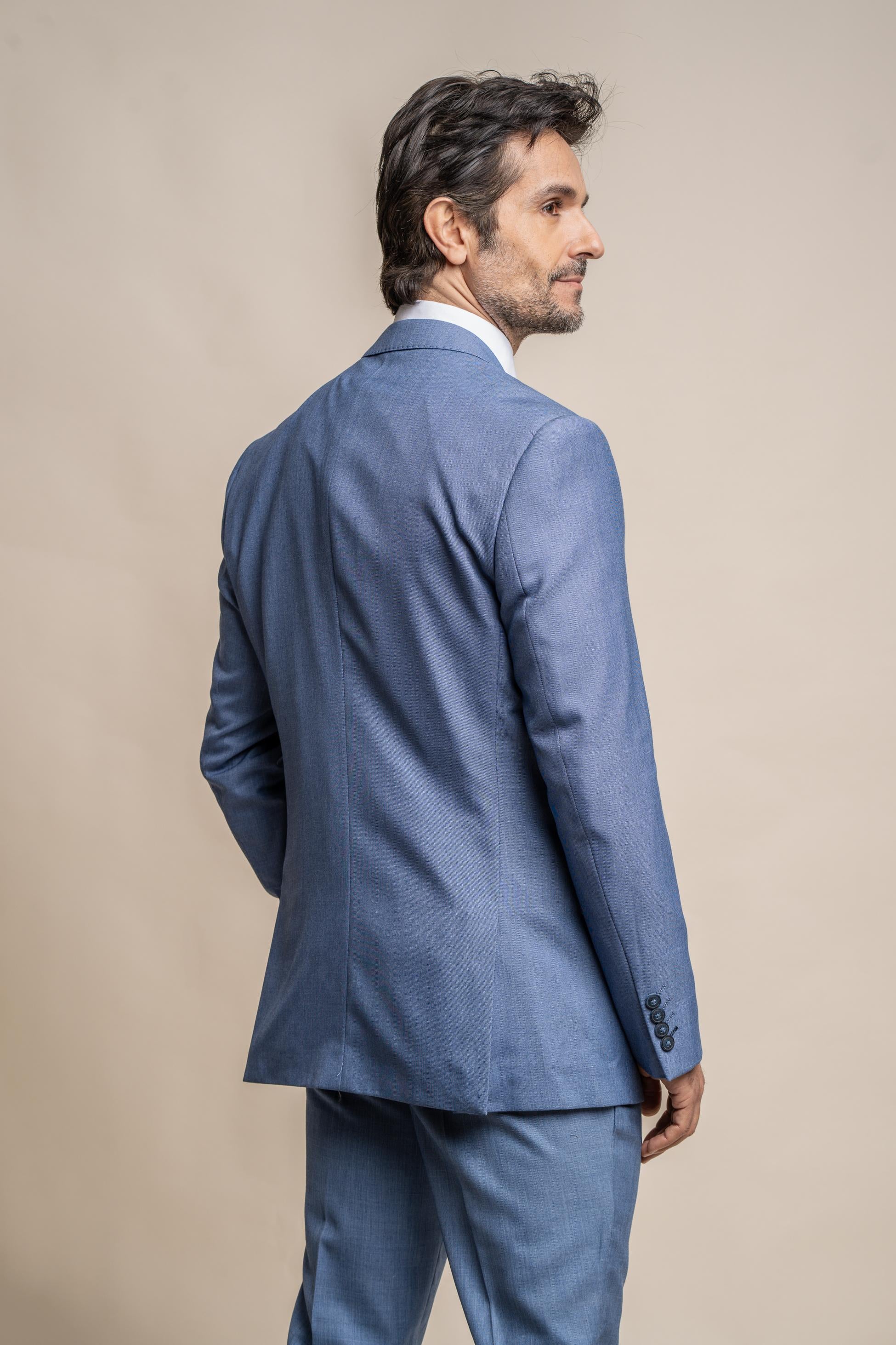 Men's Slim Fit Suit Jacket - REEGAN - Sky Blue - Image 3