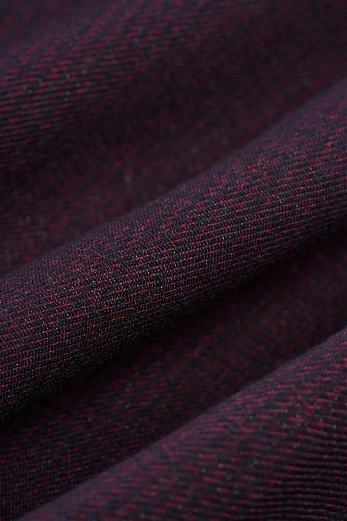Men's Tweed Glen Check Slim Fit Suit Jacket - CARIDI - Wine - Image 6