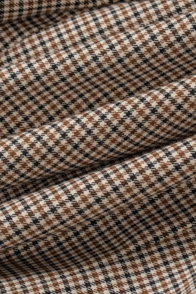 Men's Houndstooth Check Skinny Fit Suit - ELWOOD - Tan Beige - Image 10