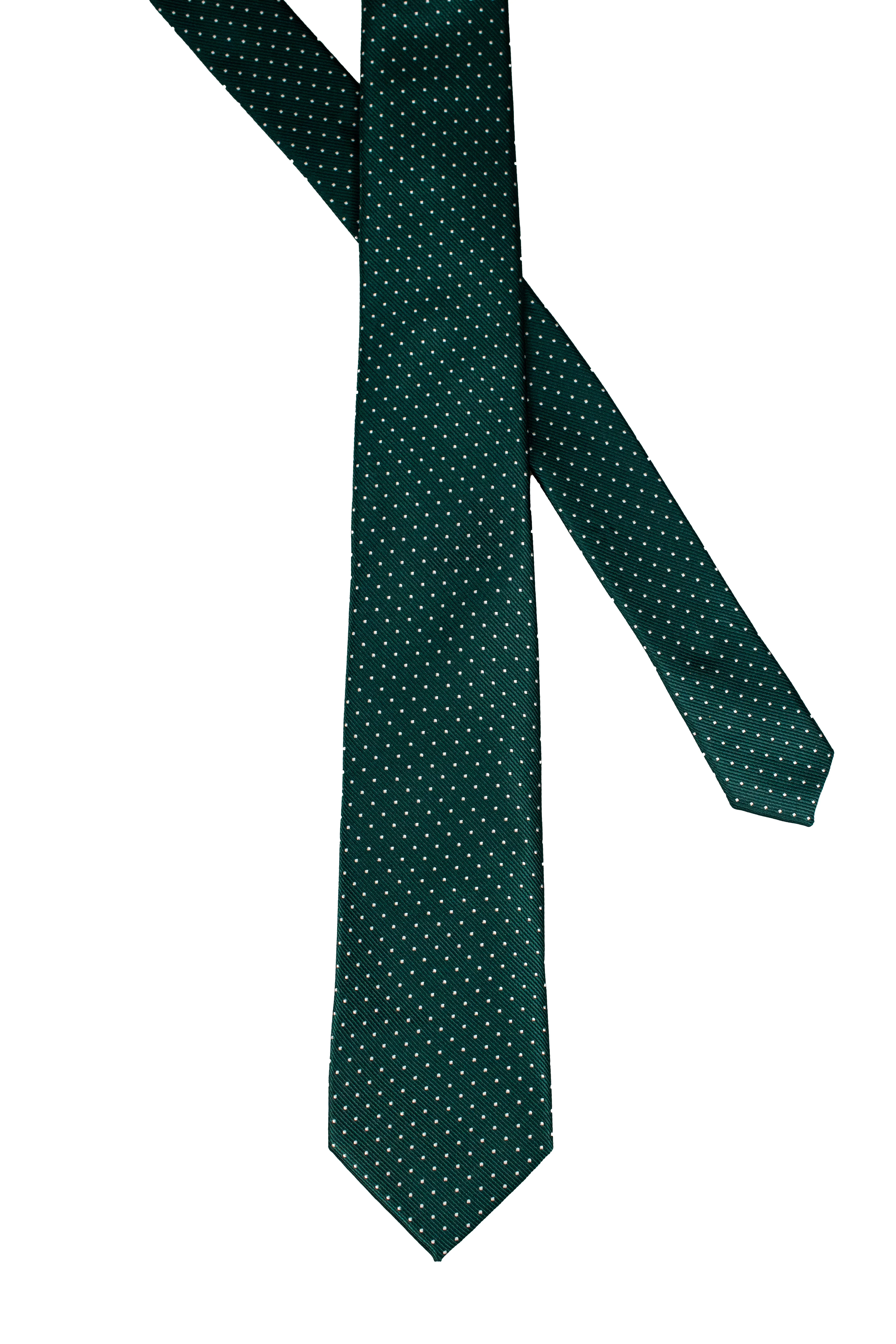 Men's Tie, Hanky & Cufflinks Polka Dot Set - Green - Image 2