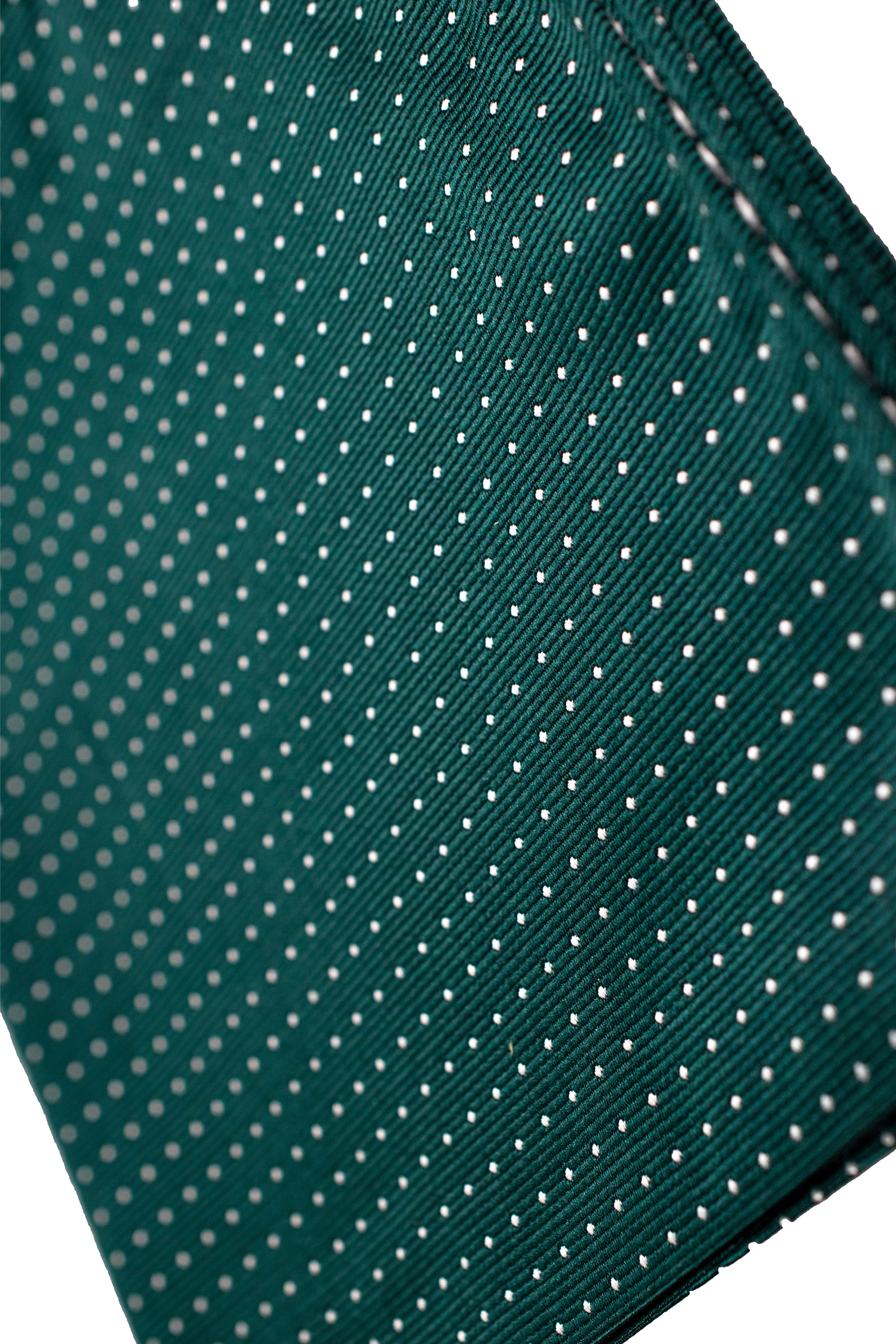 Men's Tie, Hanky & Cufflinks Polka Dot Set - Green - Image 3