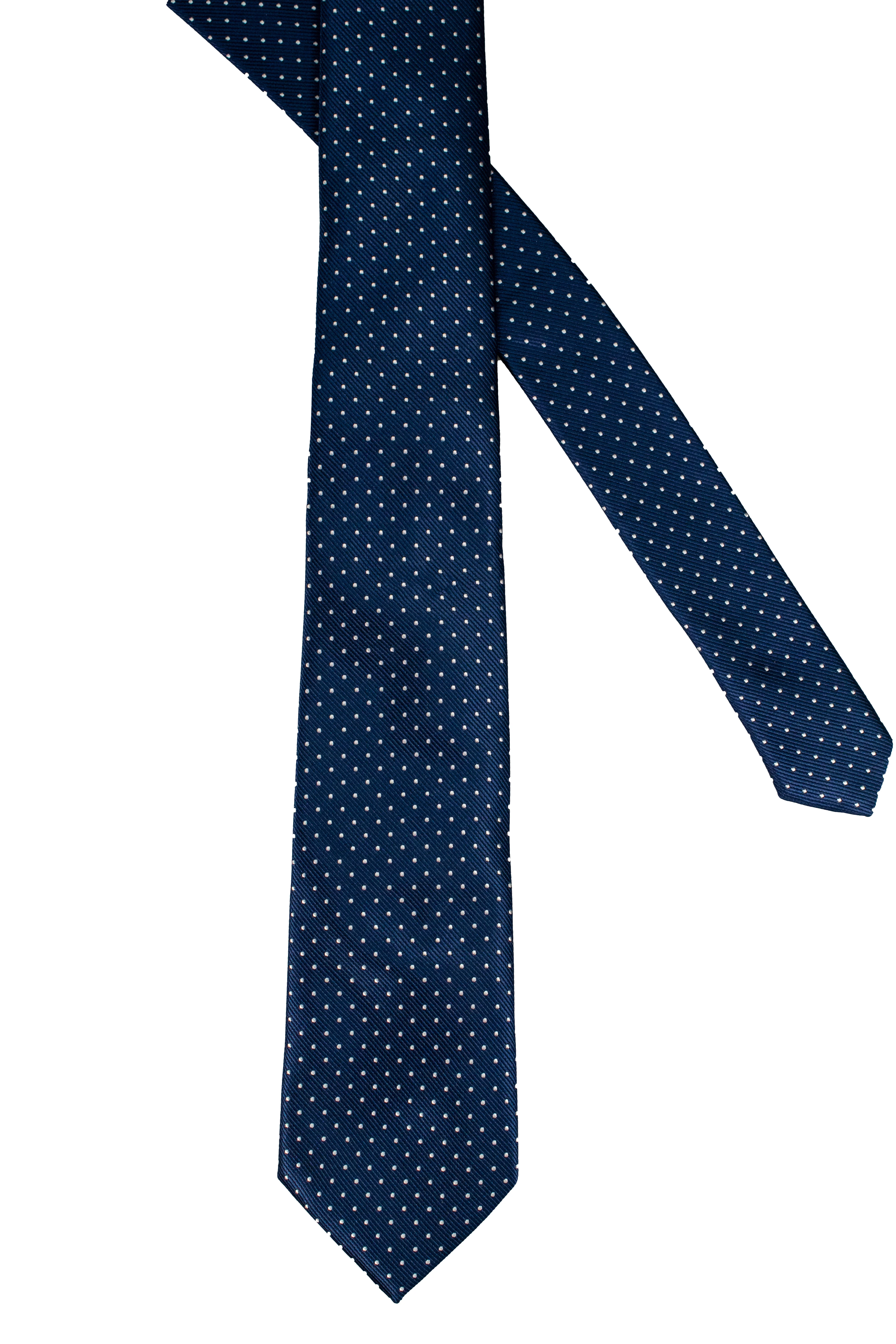 Men's Tie, Hanky & Cufflinks Polka Dot Set - Navy - Image 2