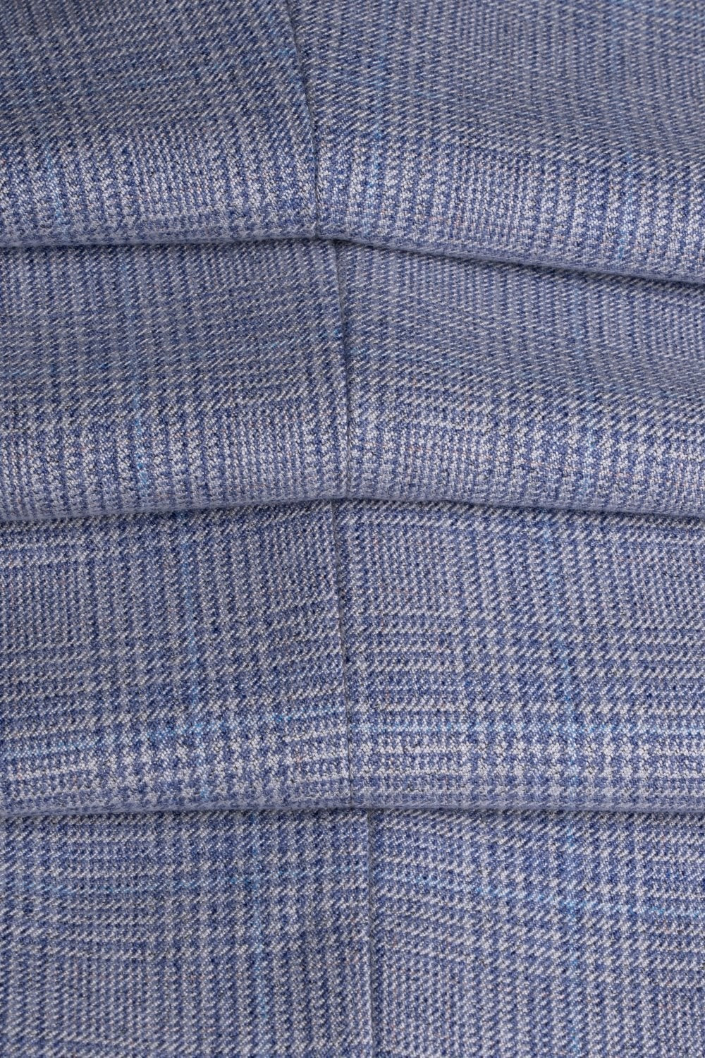 Men's Tweed Glen Check Slim Fit Suit - CARIDI Trousers Length Option - Sky Blue - Image 8