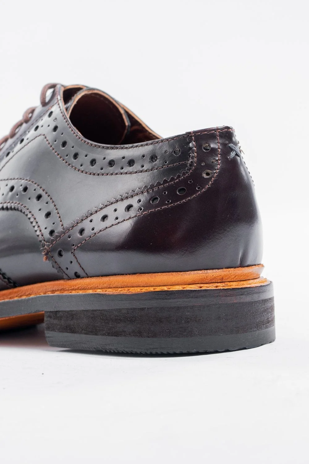 Men's Wingtip Brogue Lace Up Shoes - MERTON - Burgundy - Image 4