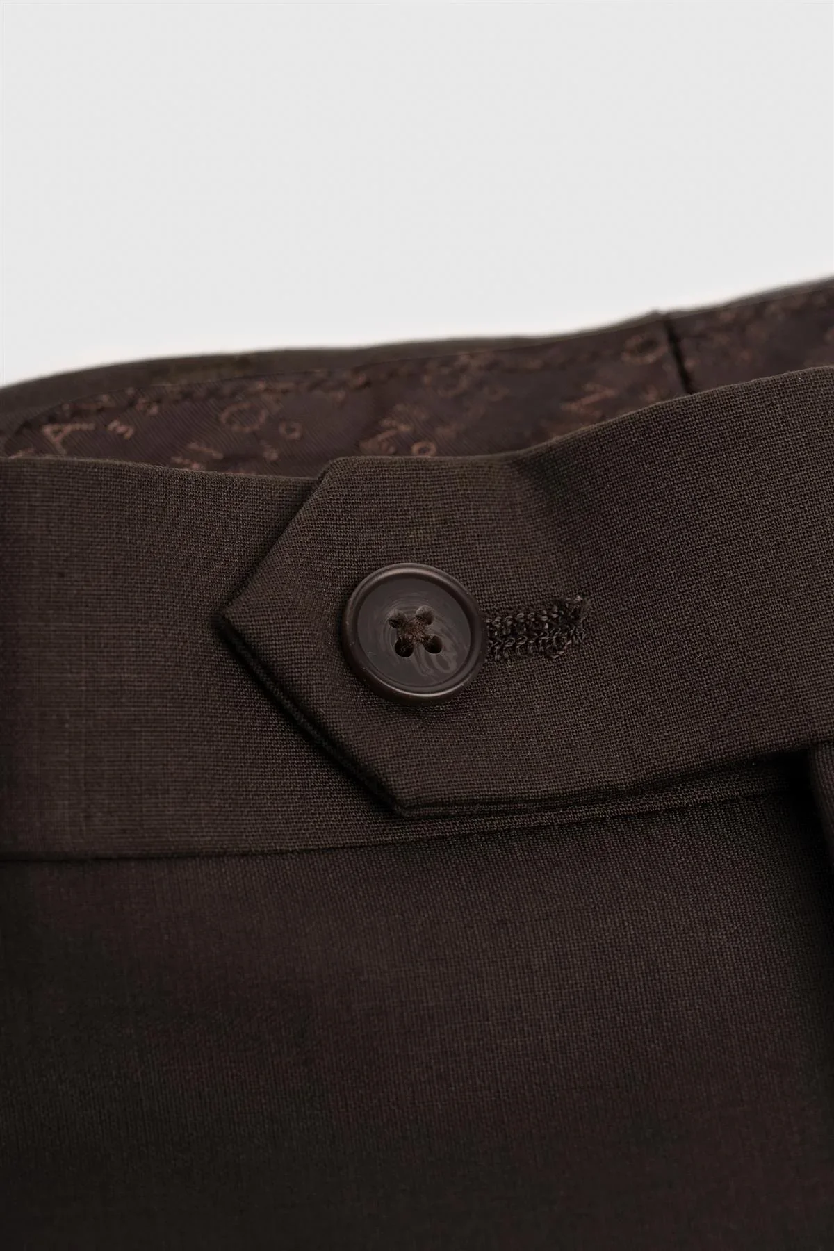 Men's Wool Blend Slim Fit Trousers - BOND - Auburn - Image 4