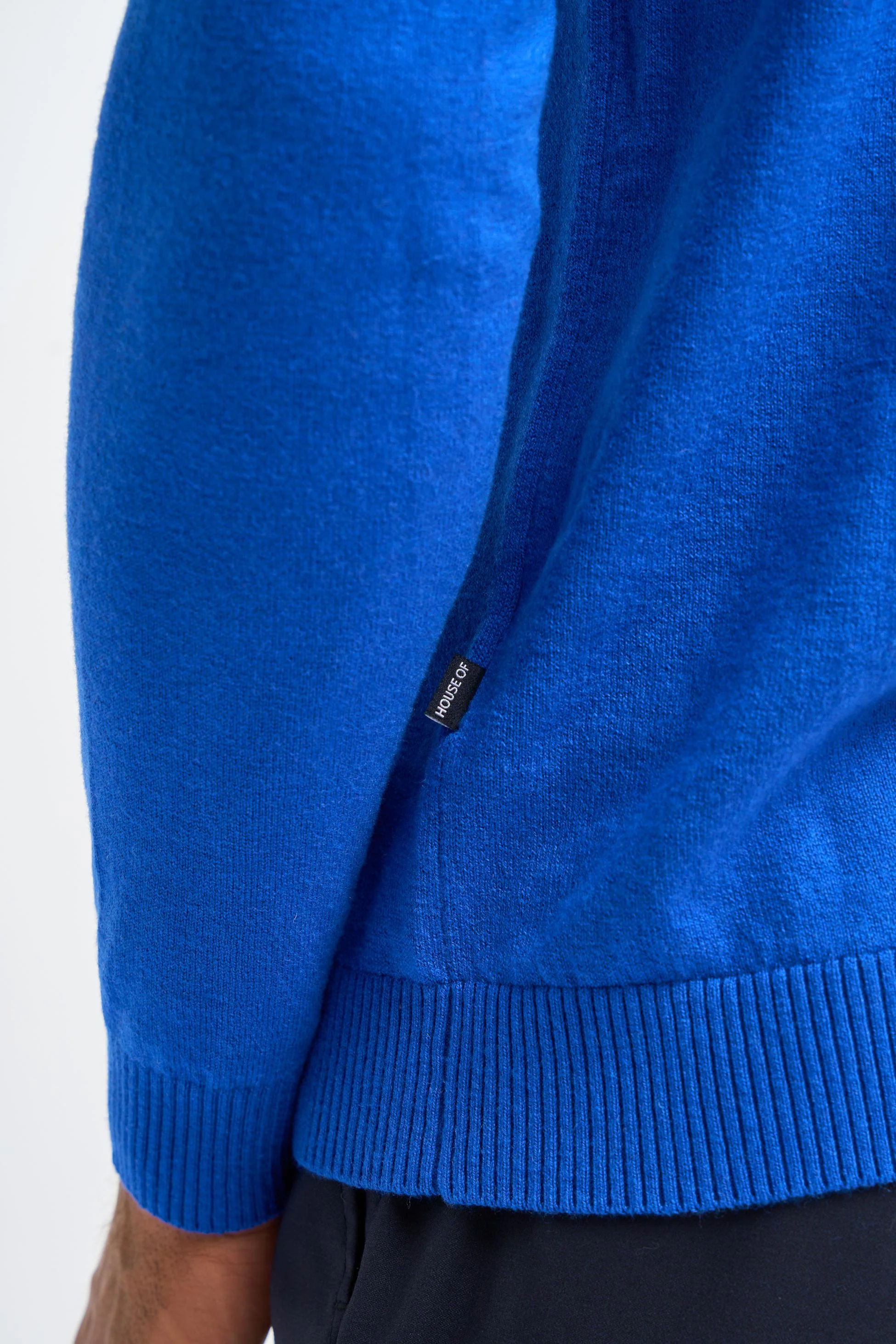 Men’s Wool Knit Long Sleeve Polo Shirt - Boom - Electirc Blue - Image 7