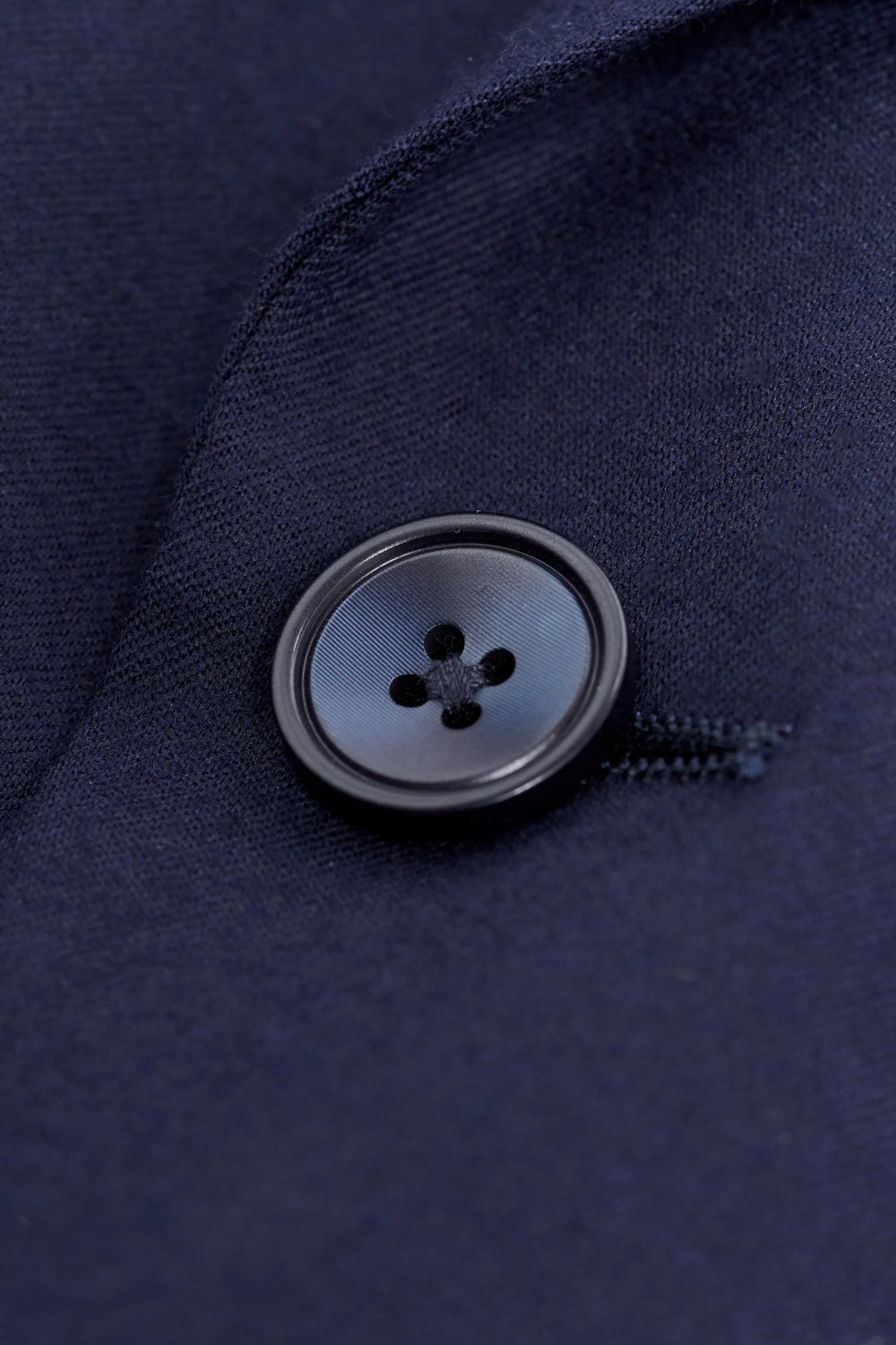Men’s Wool Slim Fit Formal Suit Jacket - James - Navy Blue - Image 5