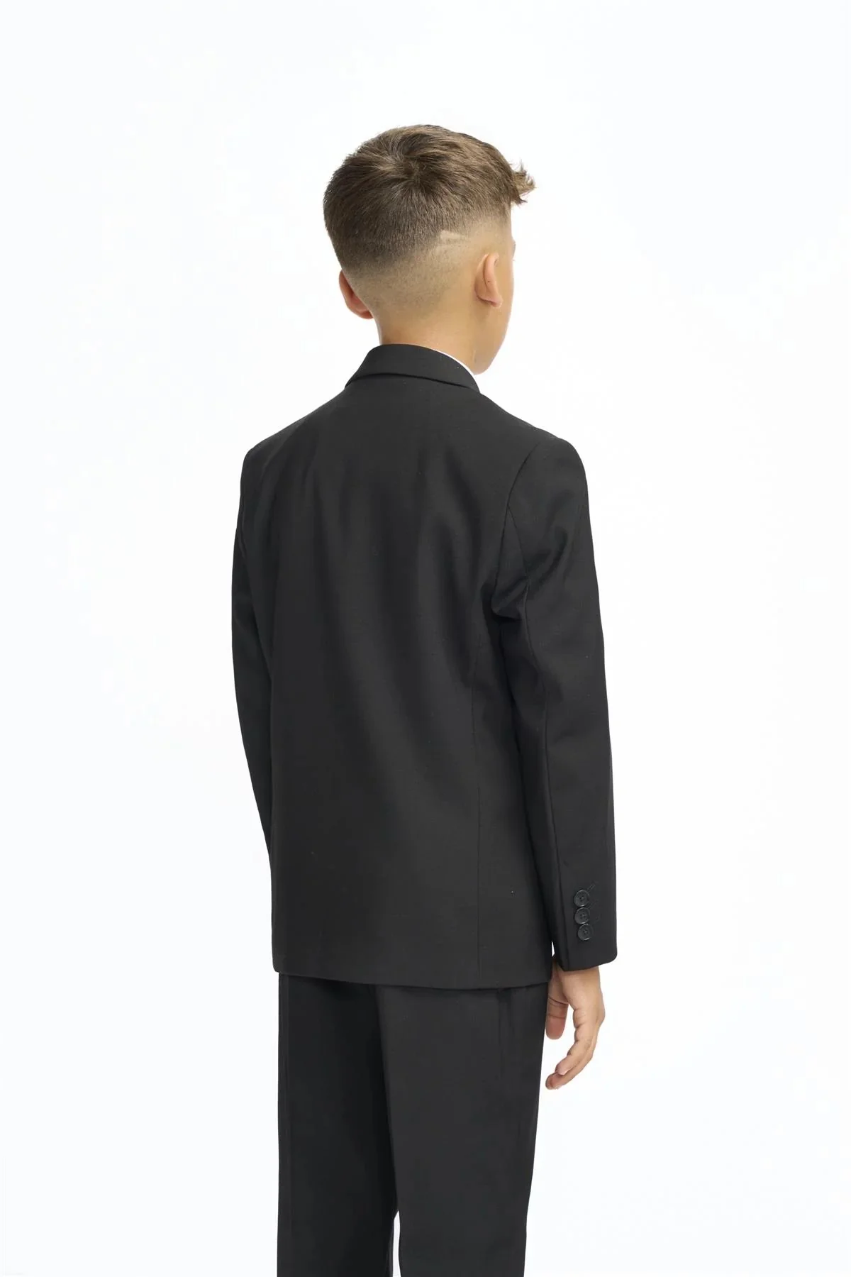 Boys 3-Piece Slim Fit Formal Suit - Malibu - Black - Image 4