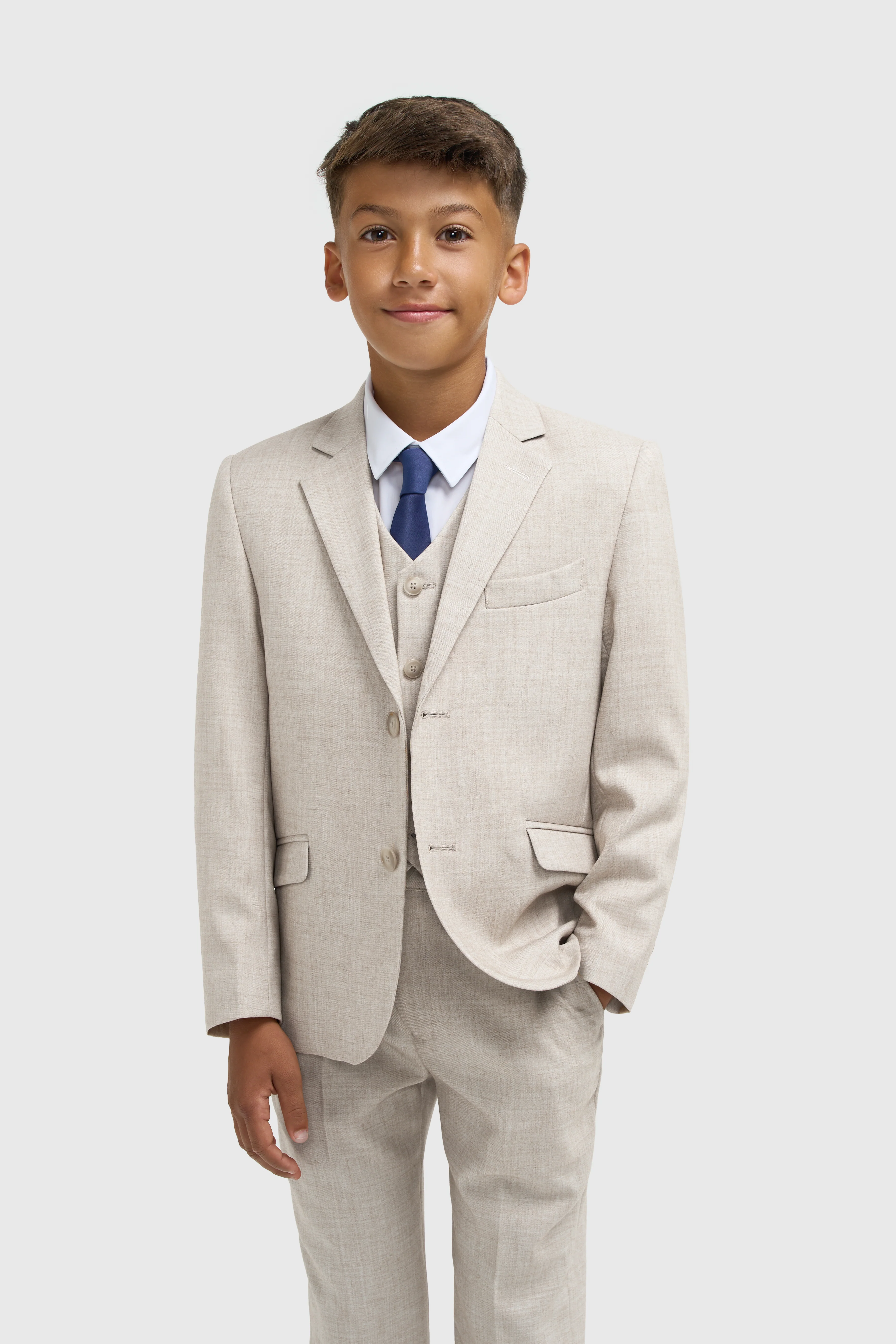 Boys 3-Piece Slim Fit Formal Suit - Malibu - Beige