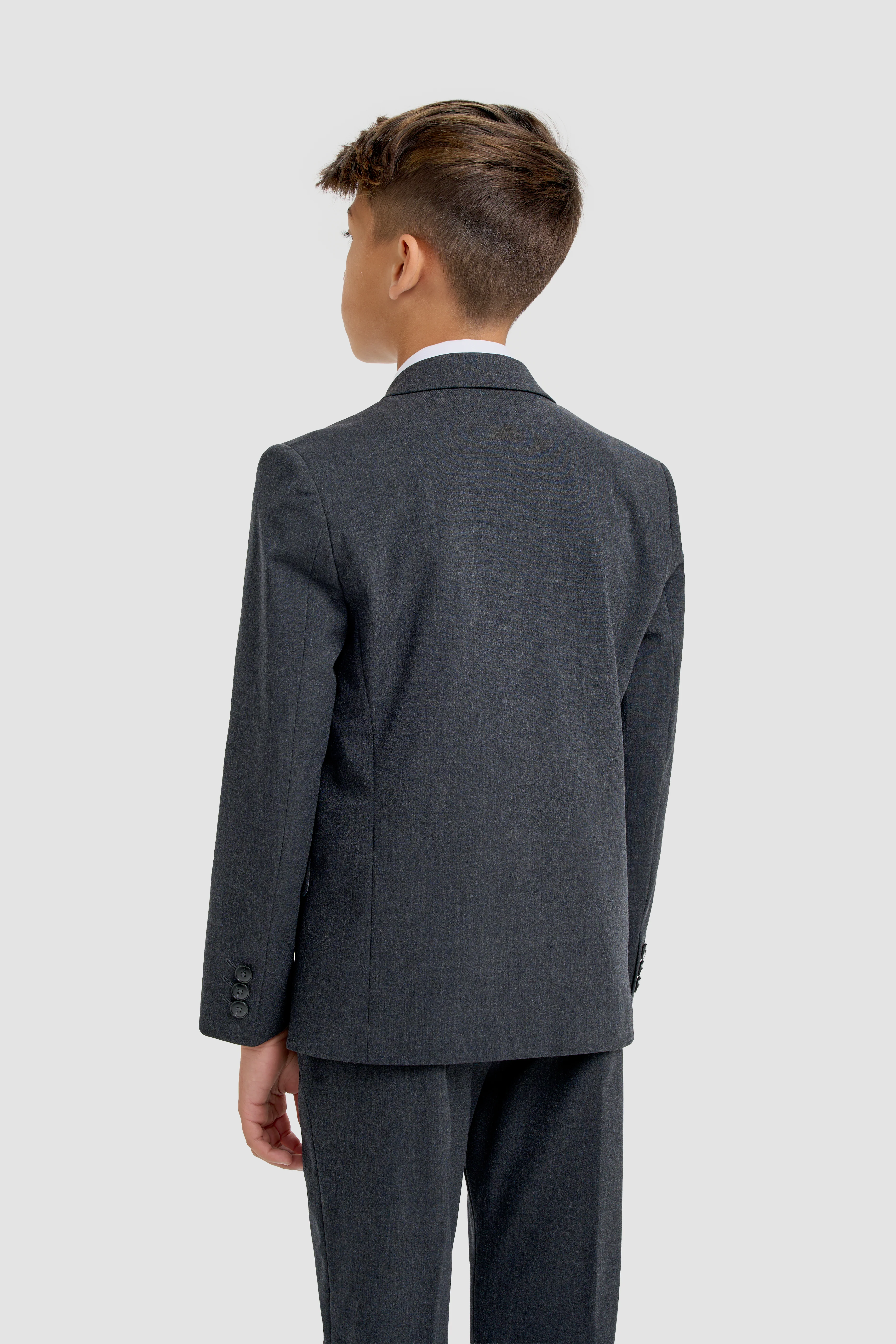 Boys 3-Piece Slim Fit Formal Suit - Malibu - Charcoal Grey - Image 3