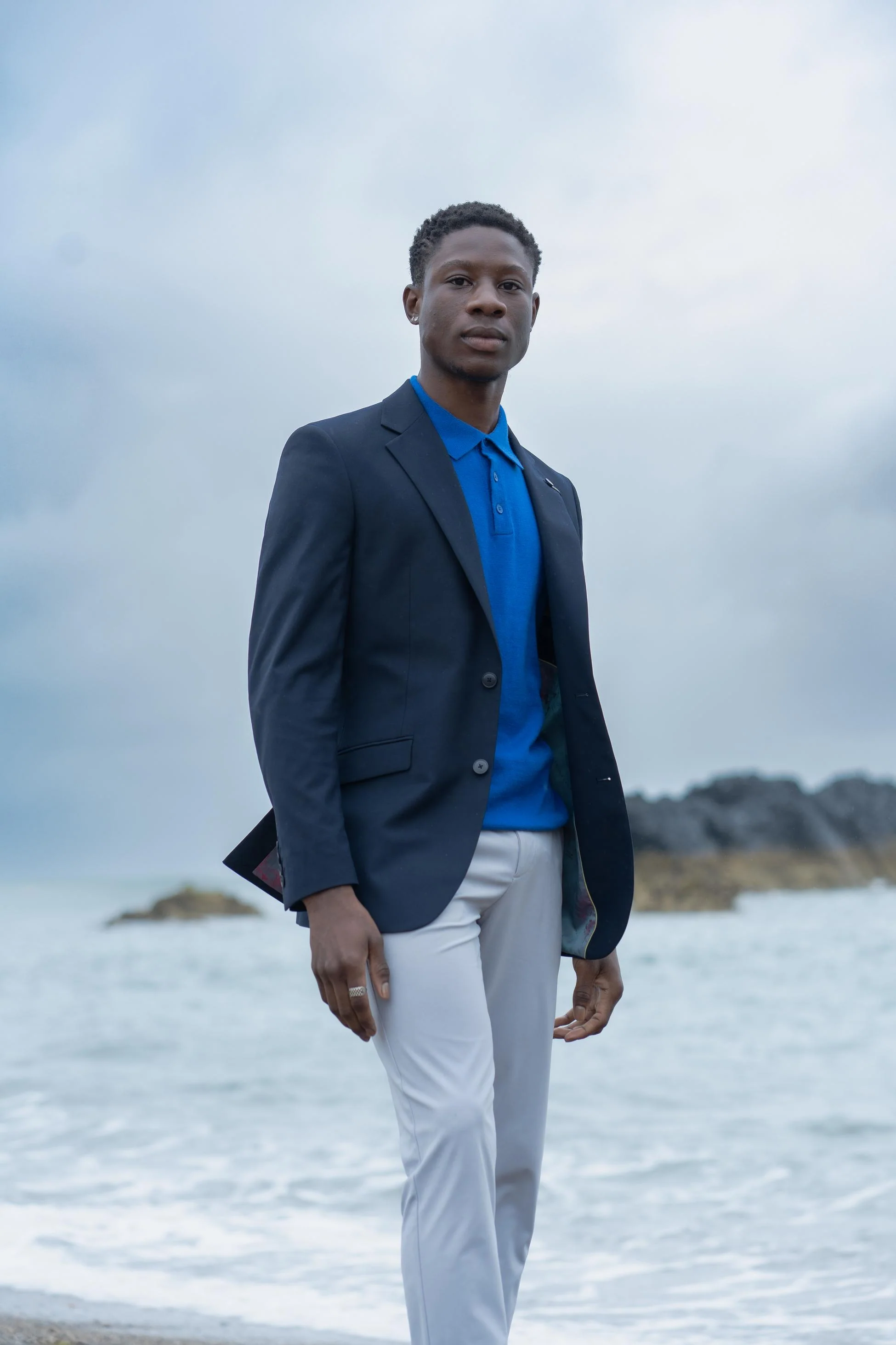Men’s Slim Fit Formal Blazer - Malibu – Navy Blue - Image 5