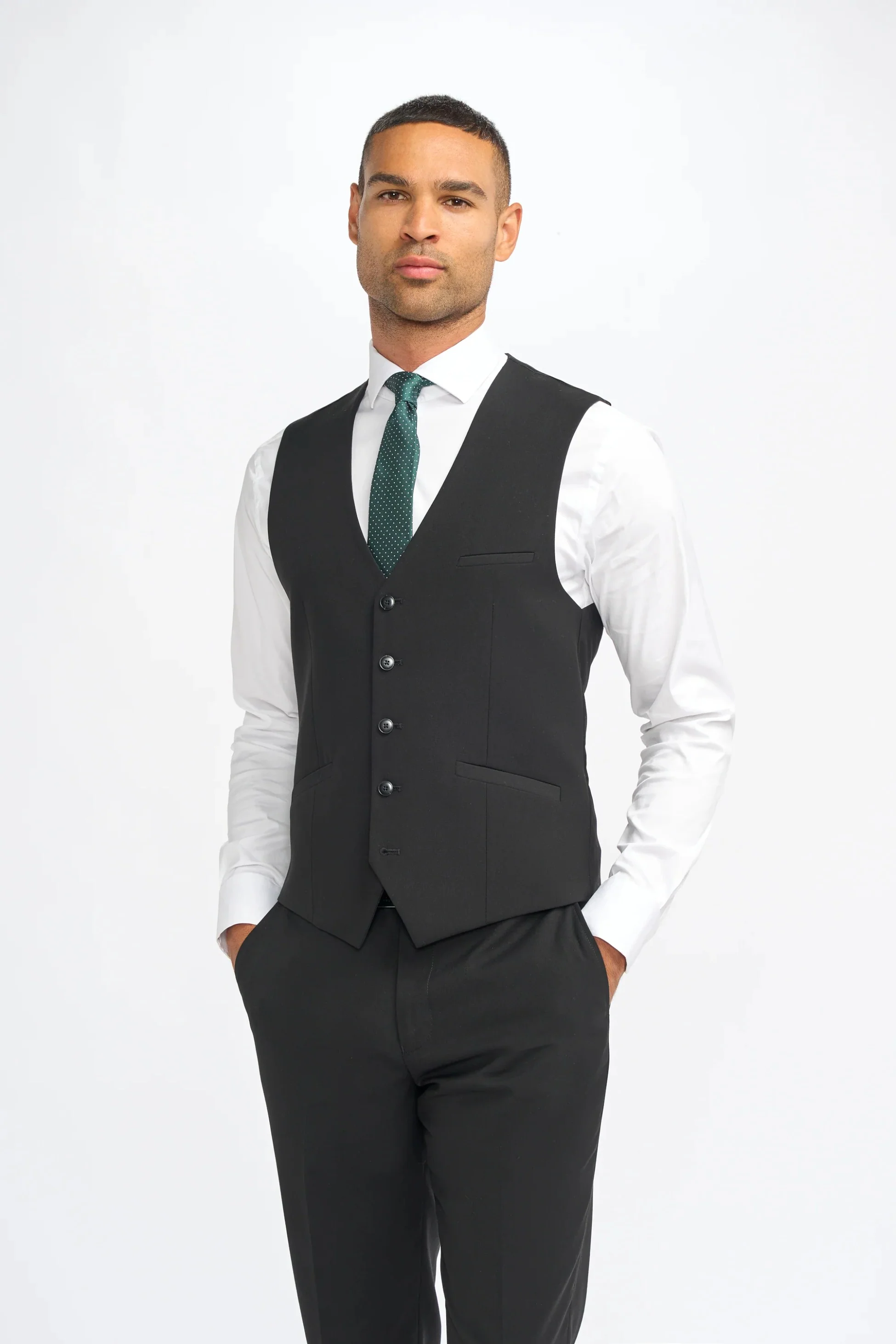 Men’s Slim Fit Formal Waistcoat - Malibu – Black