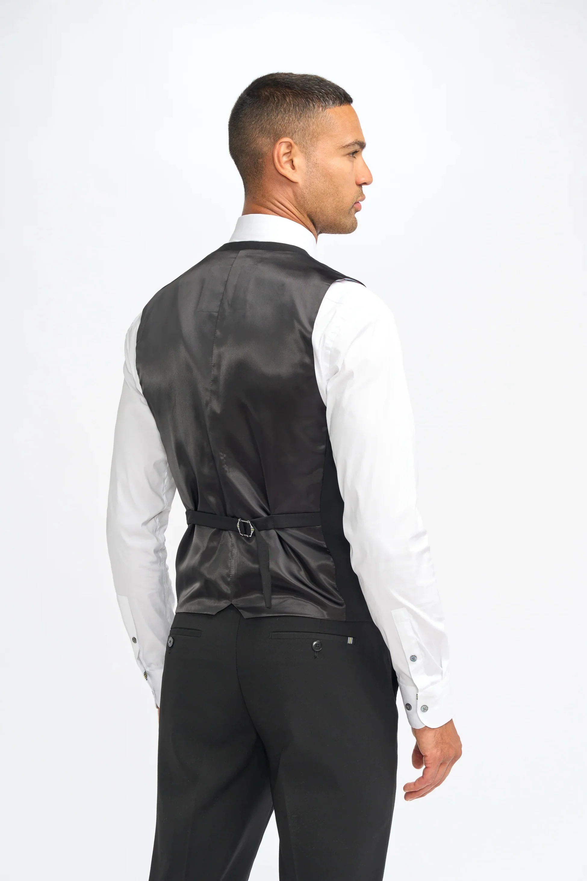 Men’s Slim Fit Formal Waistcoat - Malibu – Black - Image 2