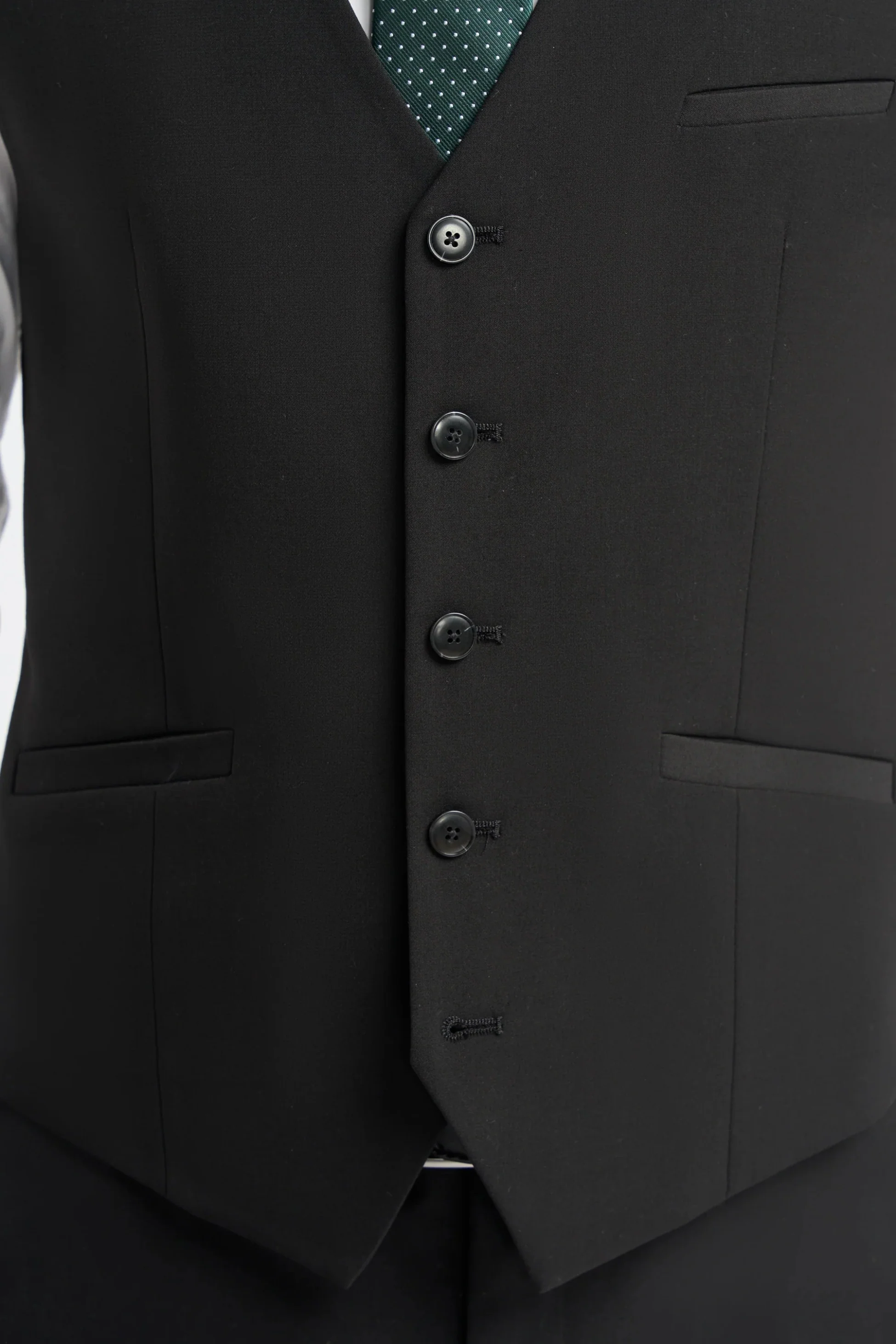 Men’s Slim Fit Formal Waistcoat - Malibu – Black - Image 3