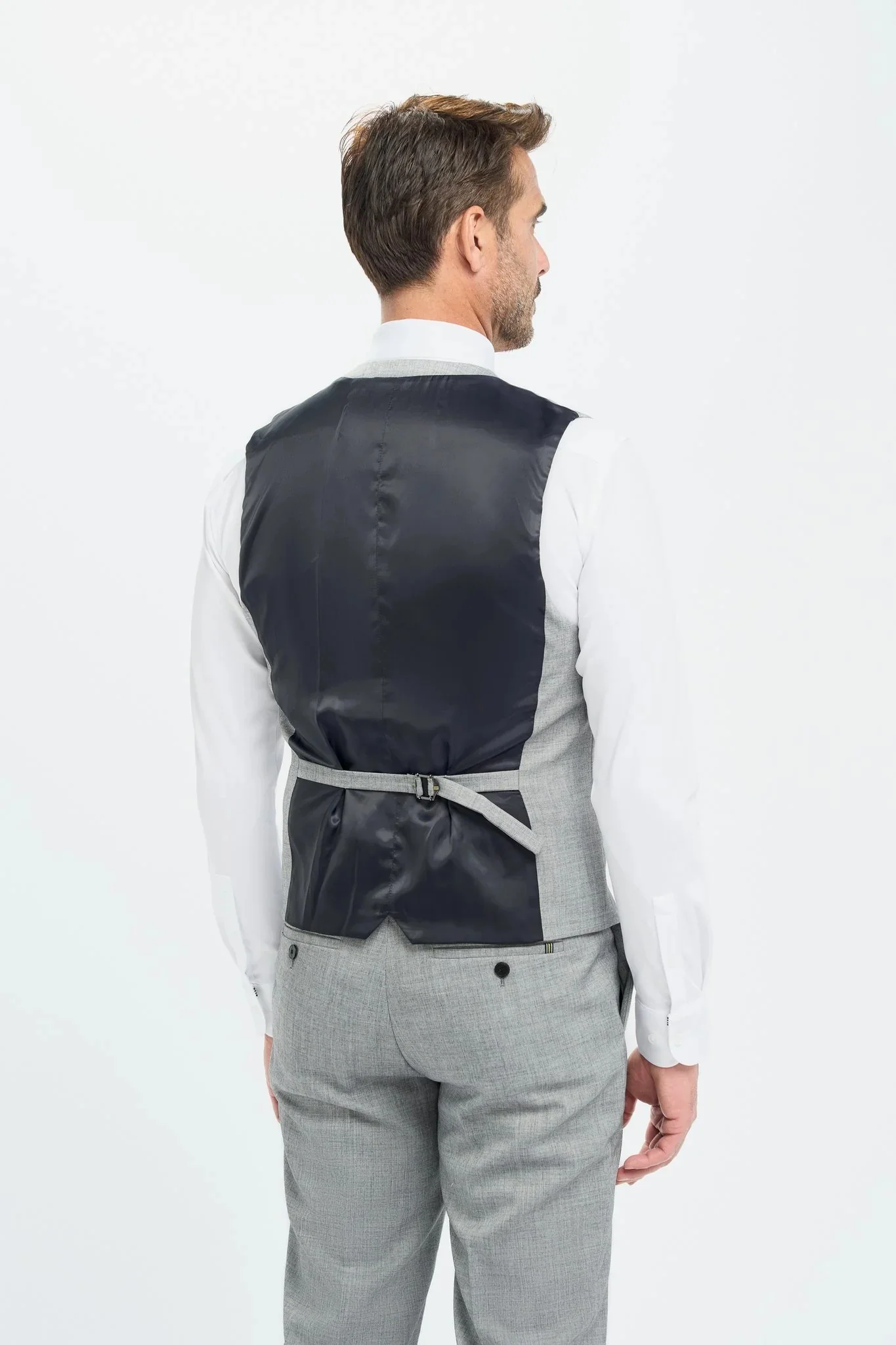 Men’s Slim Fit Formal Waistcoat - Malibu – Grey - Image 2
