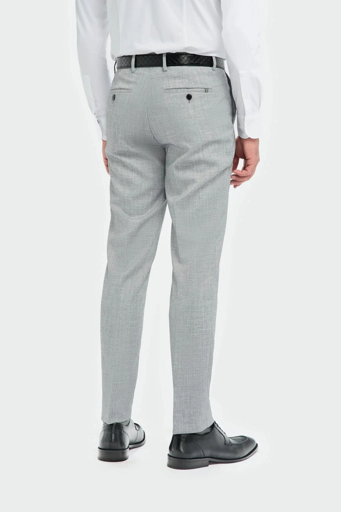Men’s Slim Fit Formal Dress Trousers - Malibu - Grey - Image 2