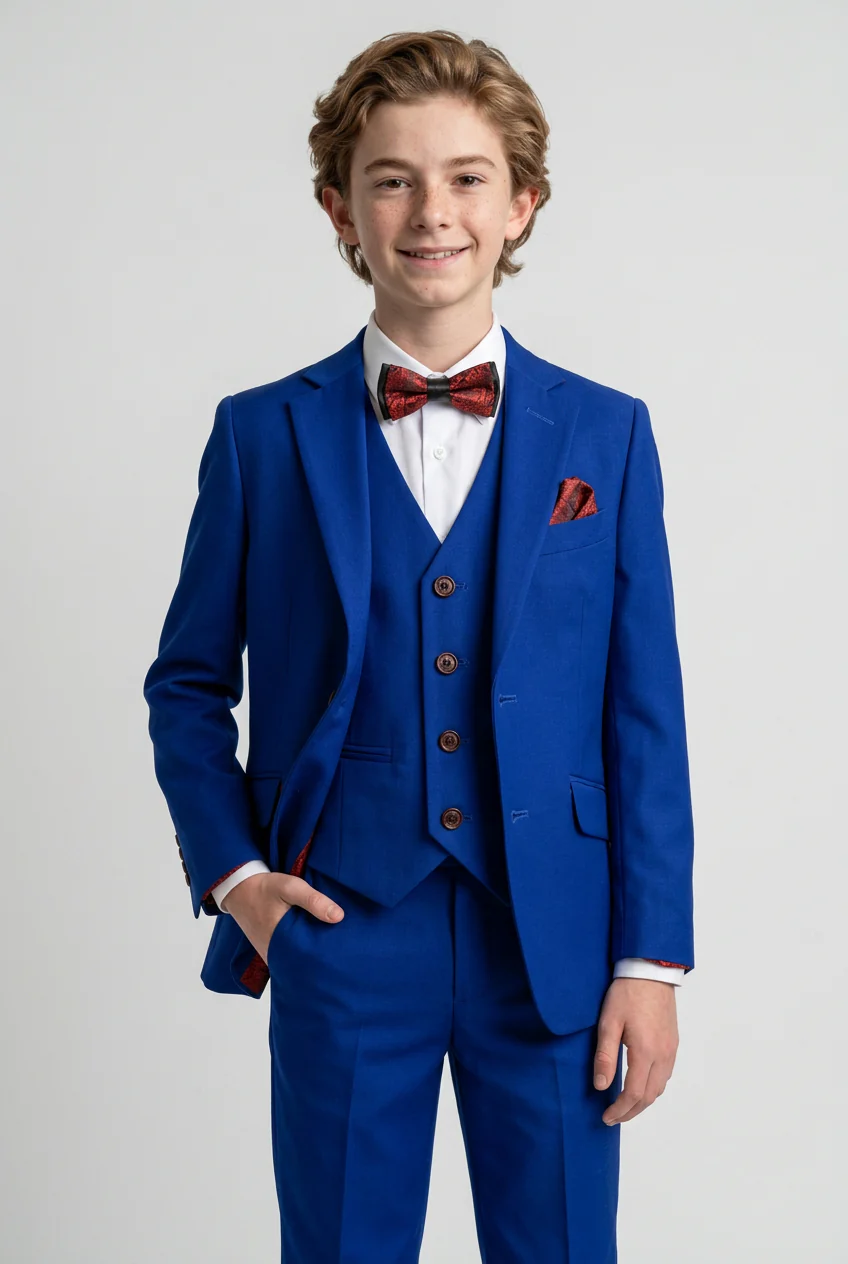 Boys Slim Fit Royal Blue Suit - Royal Blue