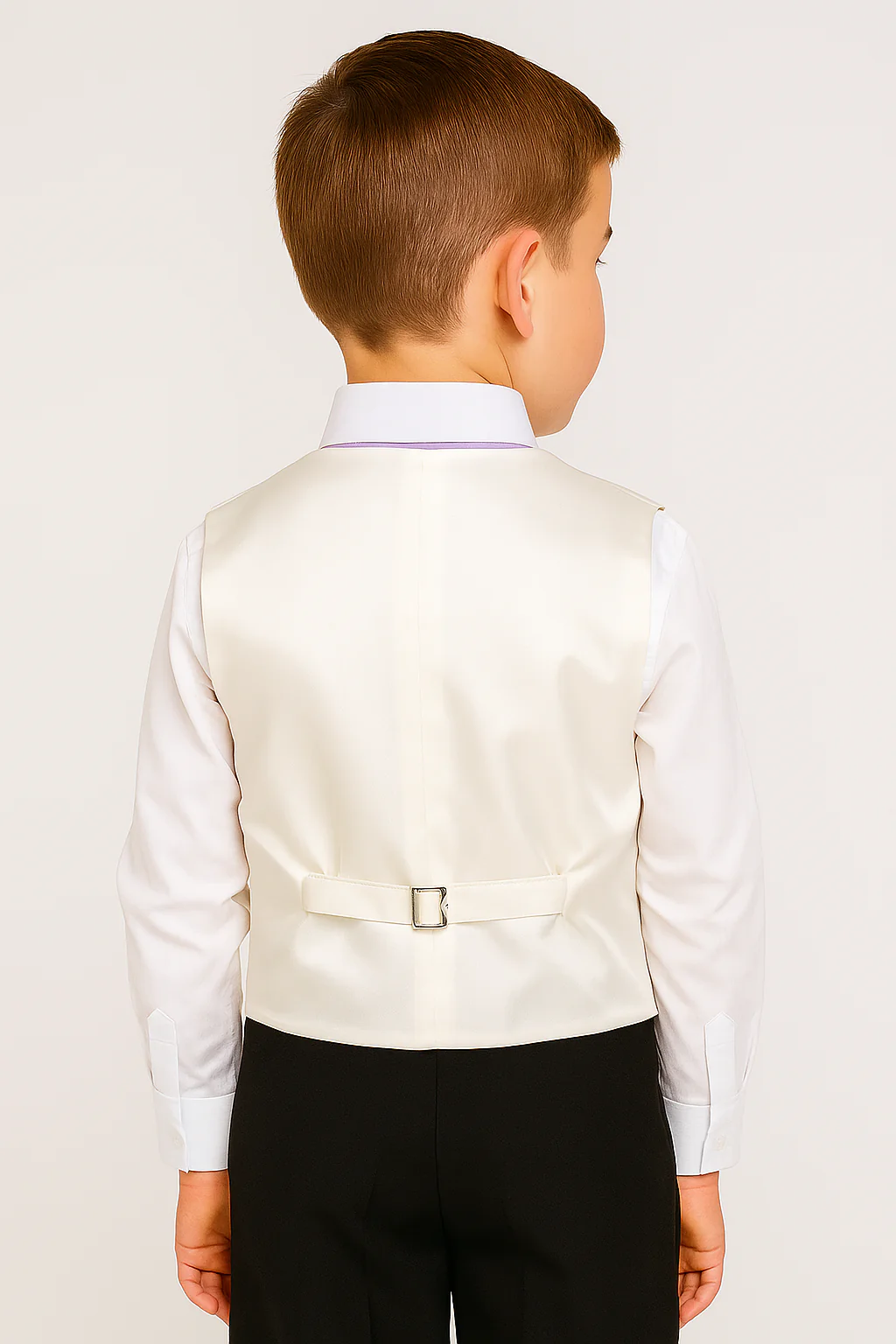 Boys Satin Waistcoat & Cravat Set - Lilac - Image 2