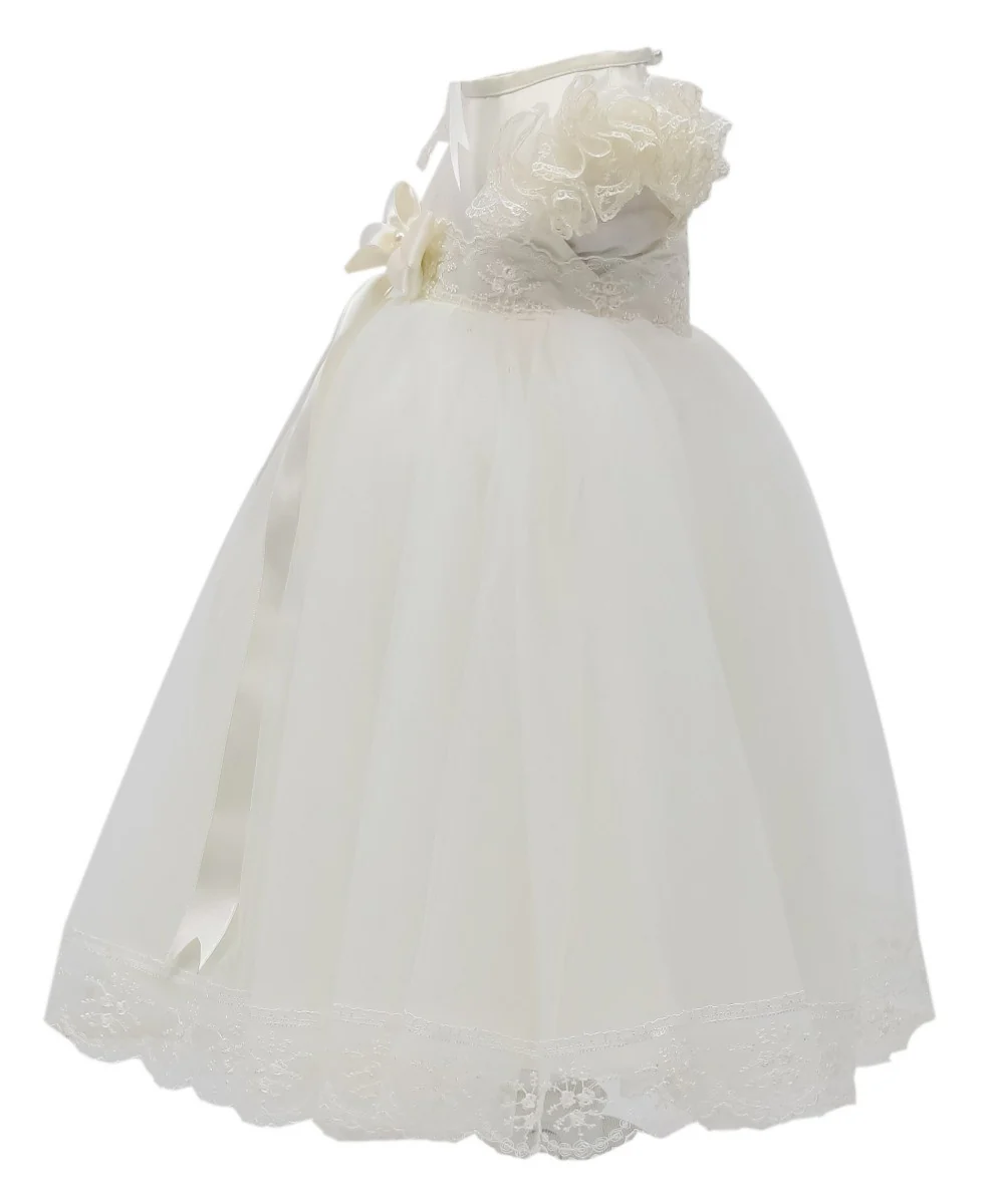 Baby Girls Ruffle Lace White Dress - CHRISTINA - White - Image 5