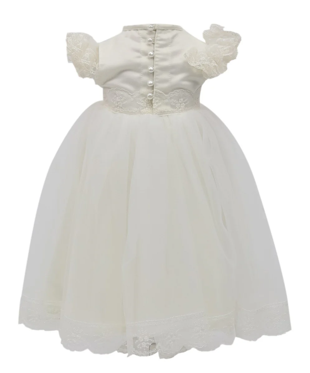 Baby Girls Ruffle Lace White Dress - CHRISTINA - White - Image 6