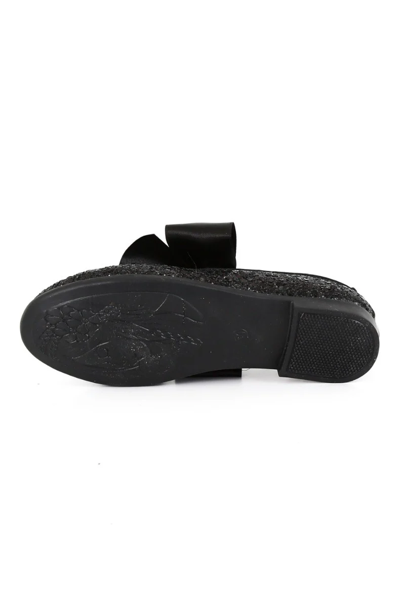 Girls Sequin Ballerina Flat Pumps - LOLA - Black - Image 7