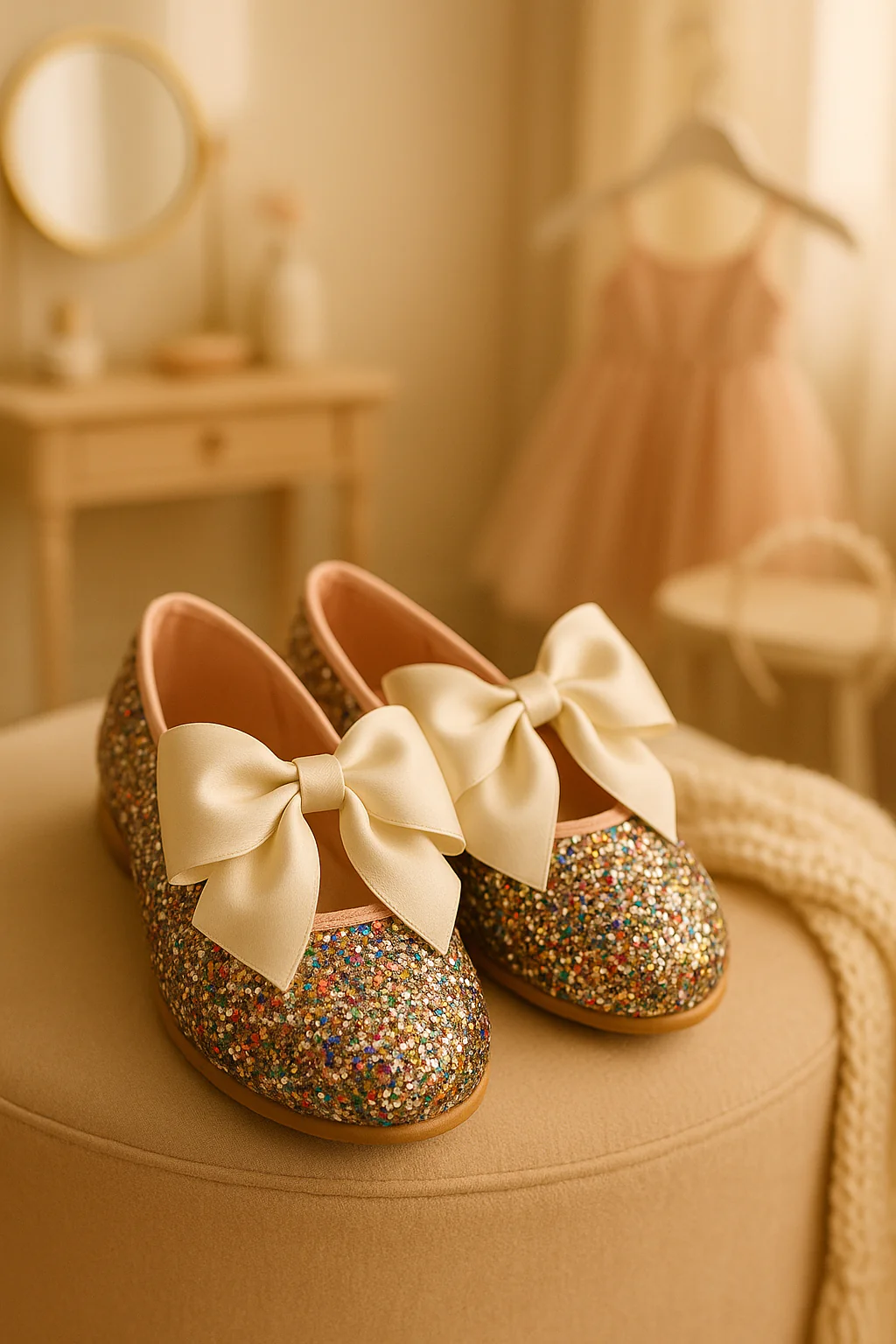 Girls Sequin Ballerina Flat Pumps - LOLA - Multi Colour