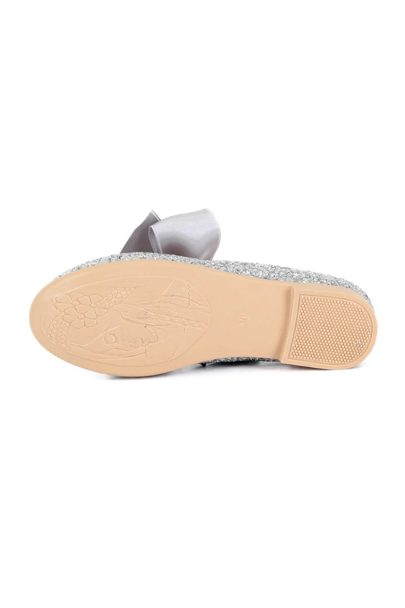 Girls Sequin Ballerina Flat Pumps - LOLA - Silver - Image 8