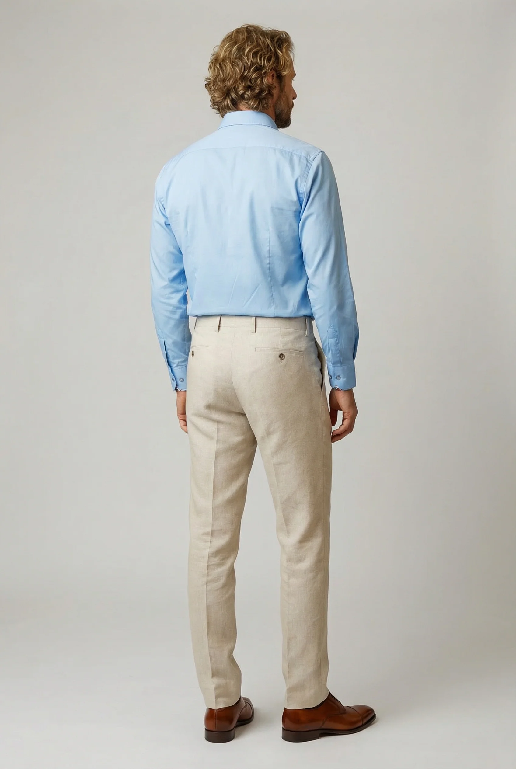 Men’s 2-Piece Cotton-Linen Formal Suit - GIOVANNI CREAM - Image 9