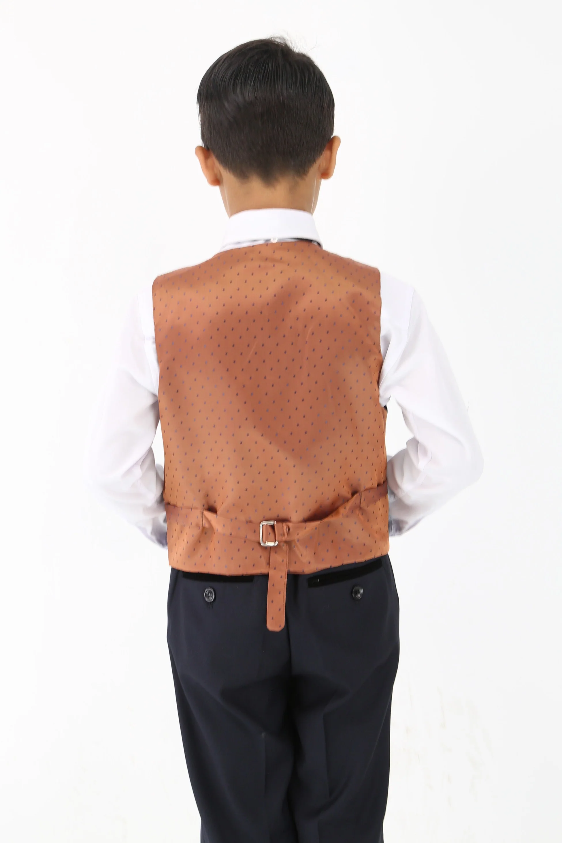 Stylish Boys Tartan Plaid Suit - Navy Blue - Green - Image 10